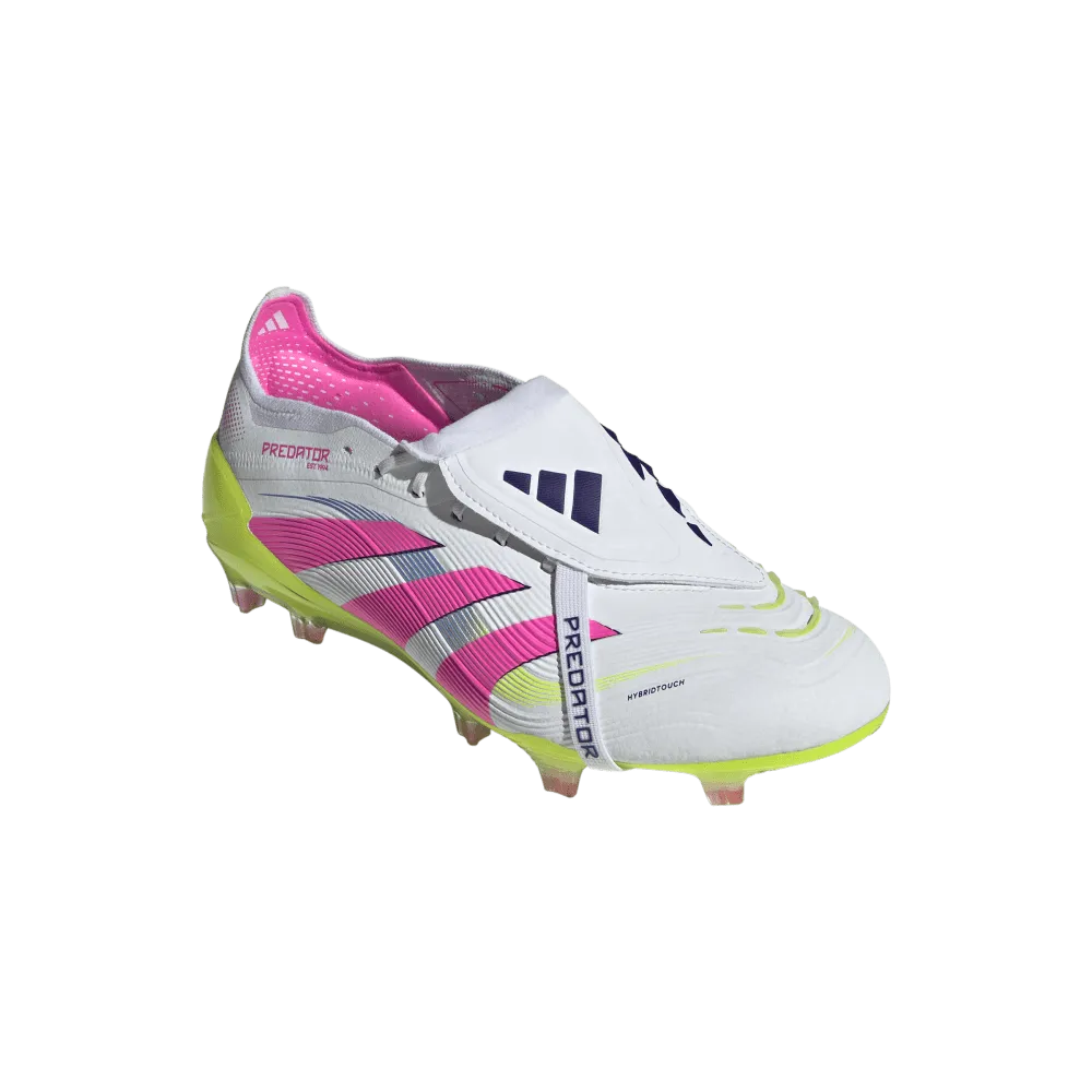 Adventurous Adidas Predator Elite Fold-Over Tongue FG Football Boots (Cloud White/Lucid Pink/Lucid Lemon)