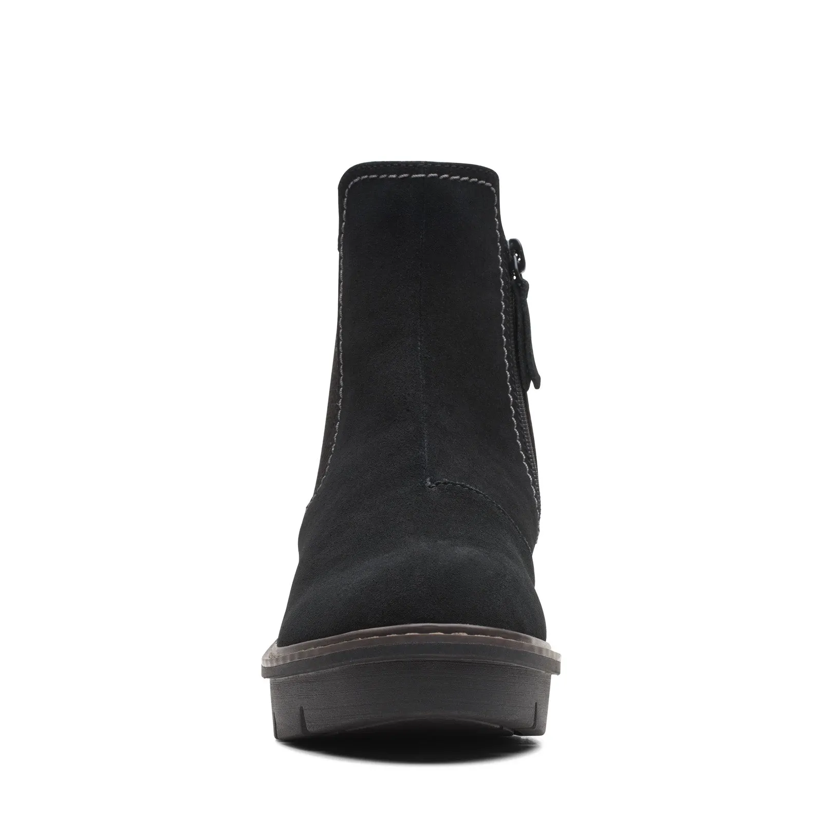 Neutral Colors Clarks Airabell Move 26168588 Womens Black Suede Zipper Casual Dress Boots
