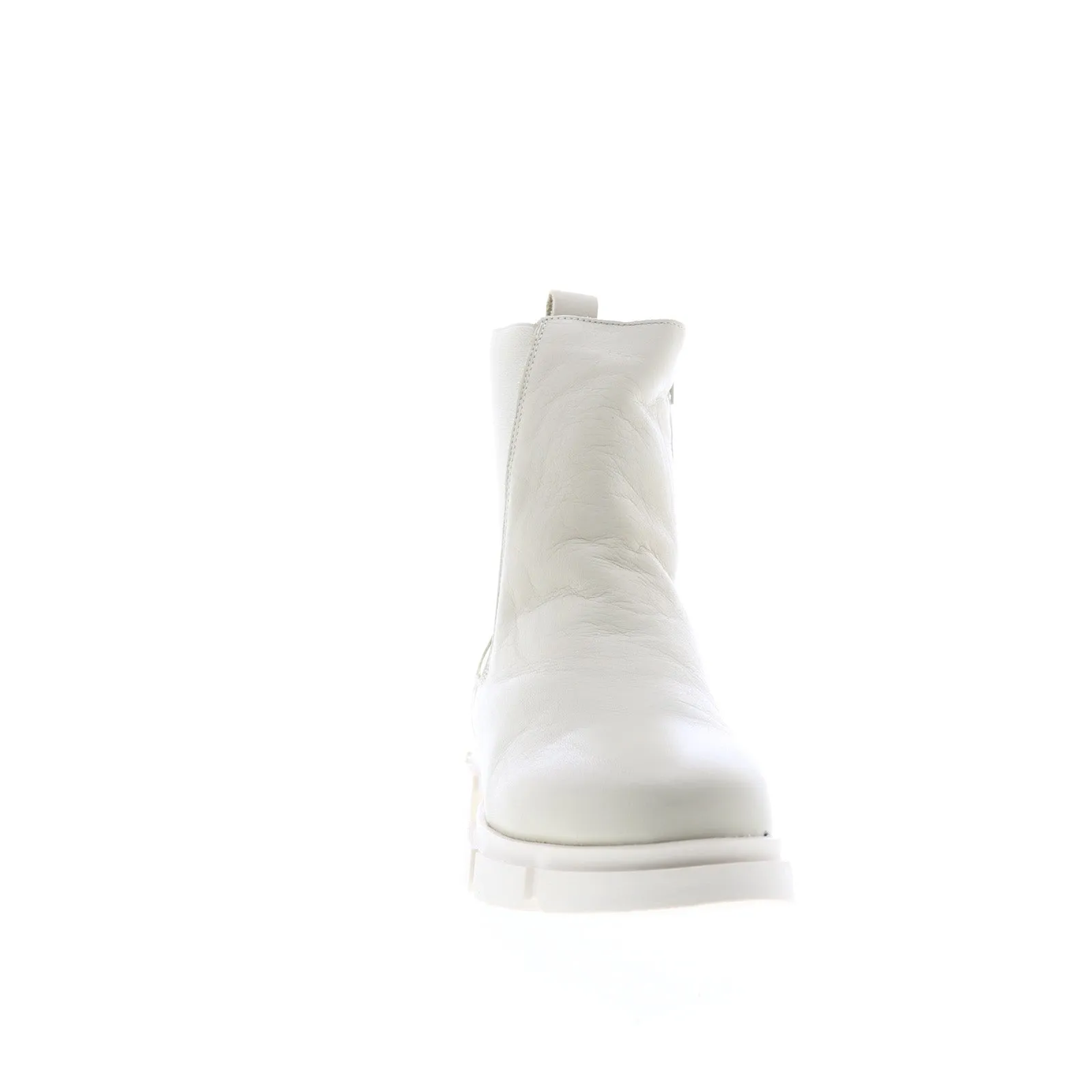 Subtle design Bos. & Co. Lock Womens Beige Leather Zipper Casual Dress Boots