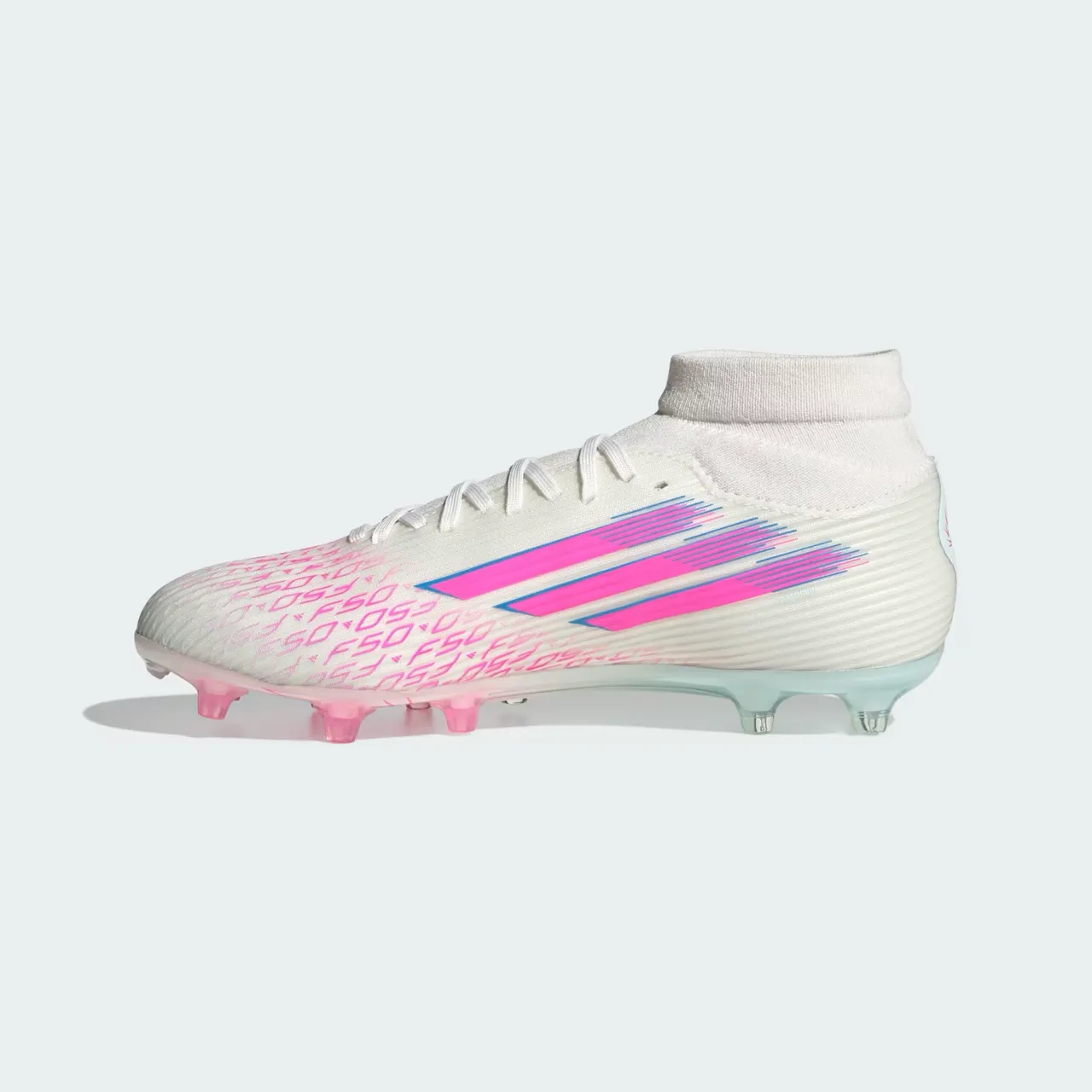 beachy Vibrant sole Adidas F50 Women's Sparkfusion League FG/AG Football Boots (Cloud White/Lucid Pink/Cloud White)