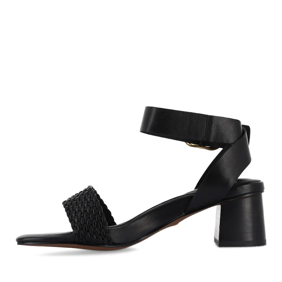 sueded fabric EADIE - BLACK LEATHER