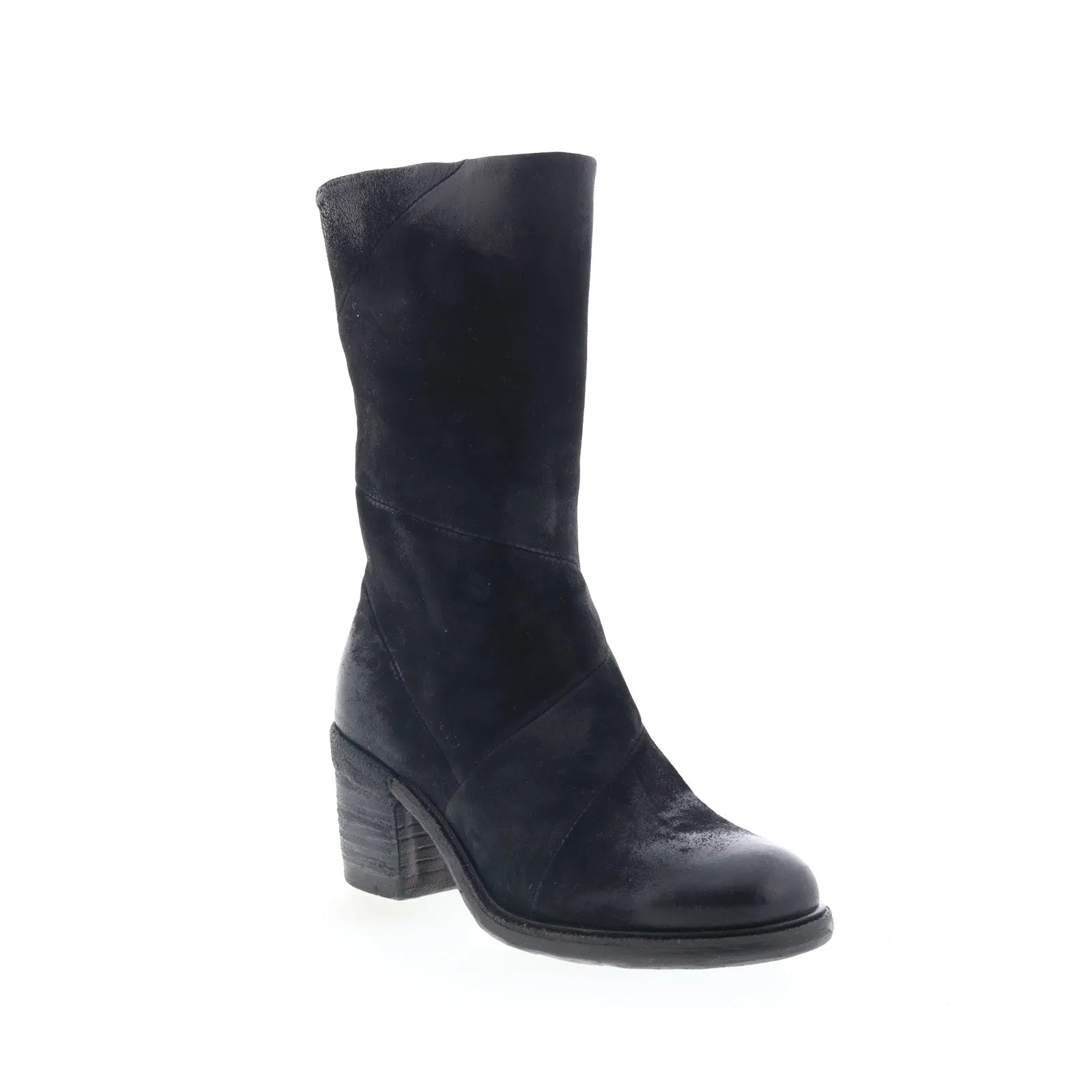 A.S. 98 Justin Womens Black Suede Zipper Casual Dress Boots Rugged Wear