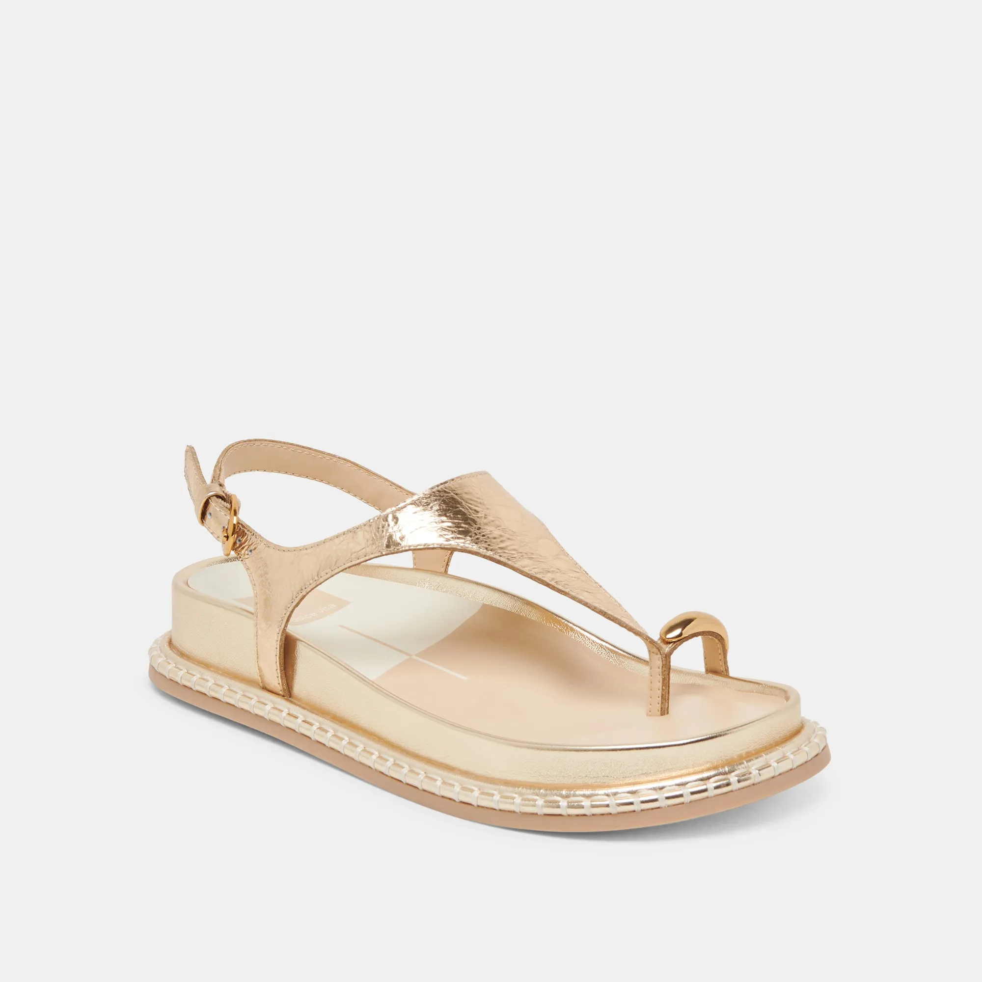 Net Air Sunday Vibe STEFAN SANDALS GOLD DISTRESSED LEATHER