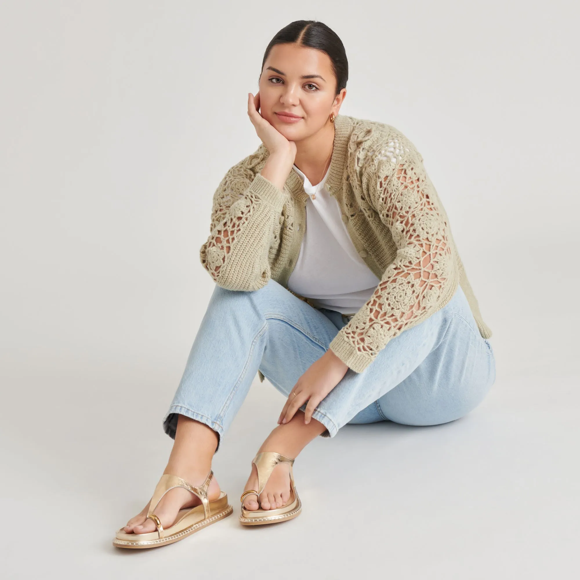 Flex Motion Gold Touch STEFAN SANDALS GOLD DISTRESSED LEATHER