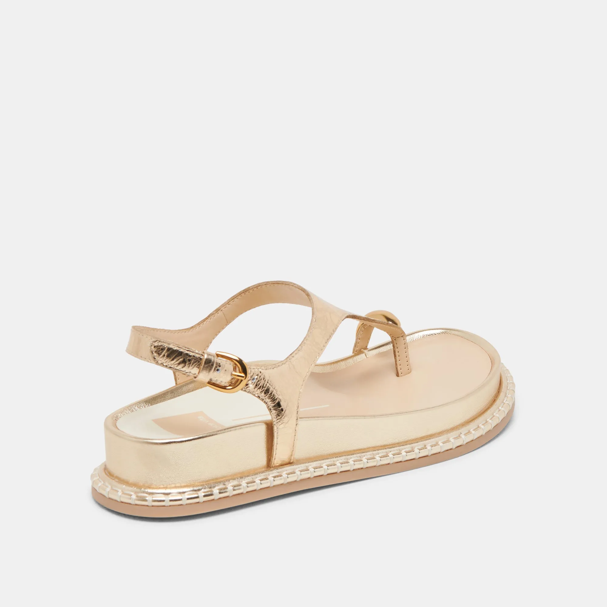 STEFAN SANDALS GOLD DISTRESSED LEATHER Stretch fit