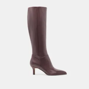 Effortless Look Rough texture ALDY WIDE CALF BOOTS MULBERRY LEATHER