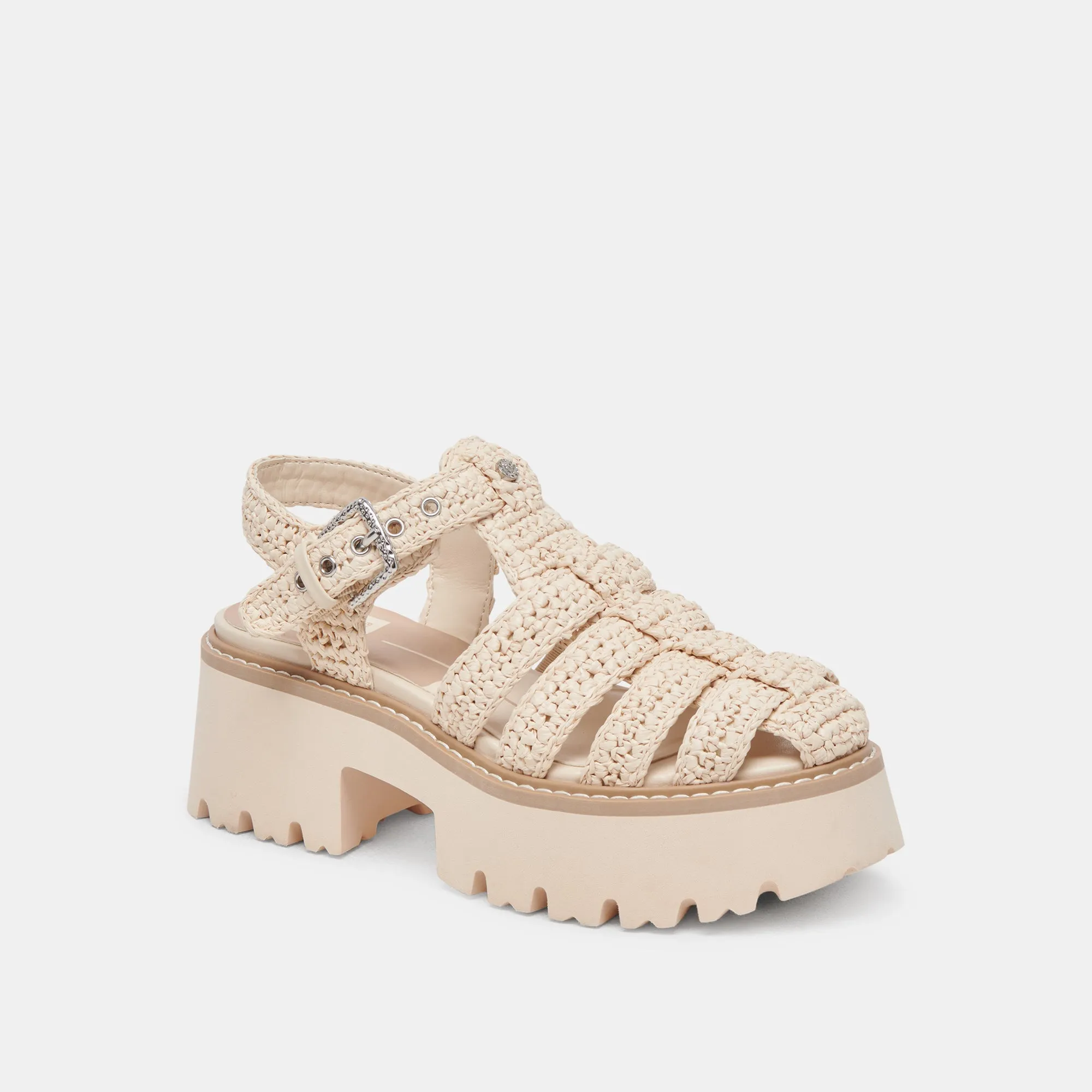 LASLY SANDALS OATMEAL KNIT Low Profile