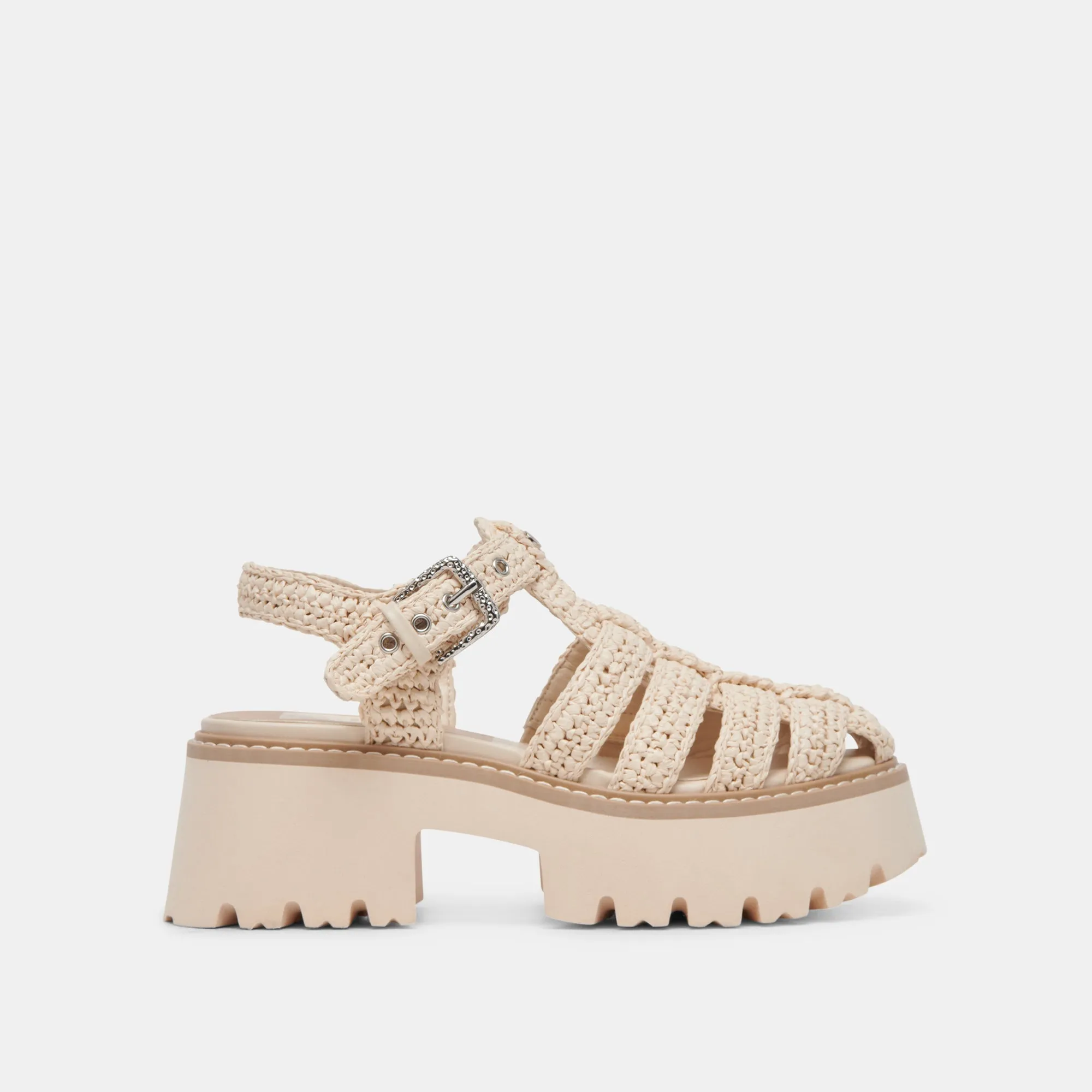 LASLY SANDALS OATMEAL KNIT Tassel Fun Cafe Stop