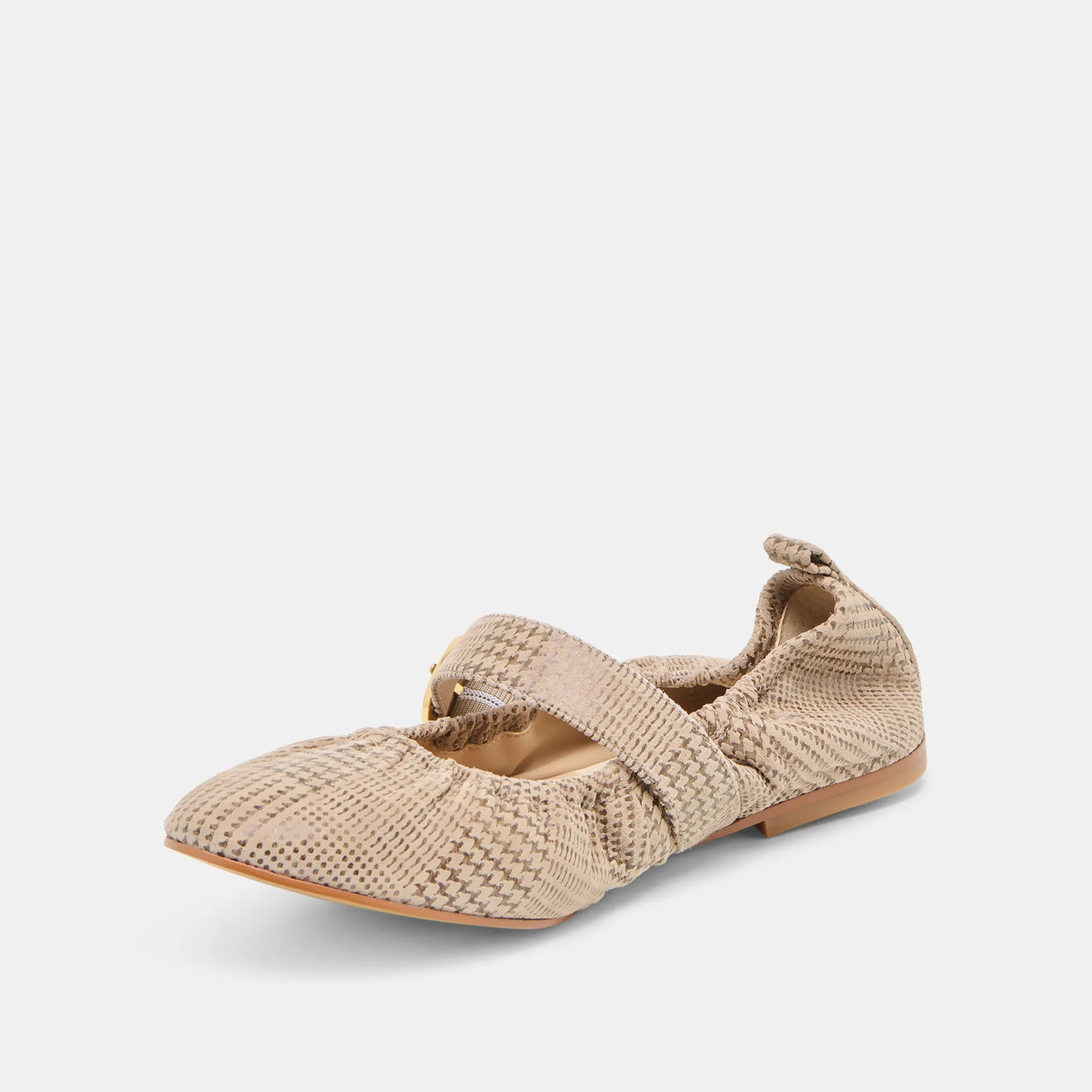 Street Beat CAELY BALLET FLATS HERRINGBONE PRINTED SUEDE