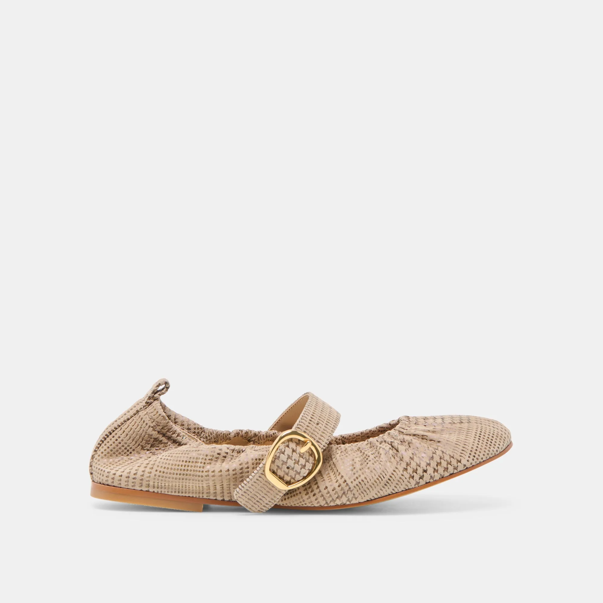 Reinforced toe Camp Walk CAELY BALLET FLATS HERRINGBONE PRINTED SUEDE
