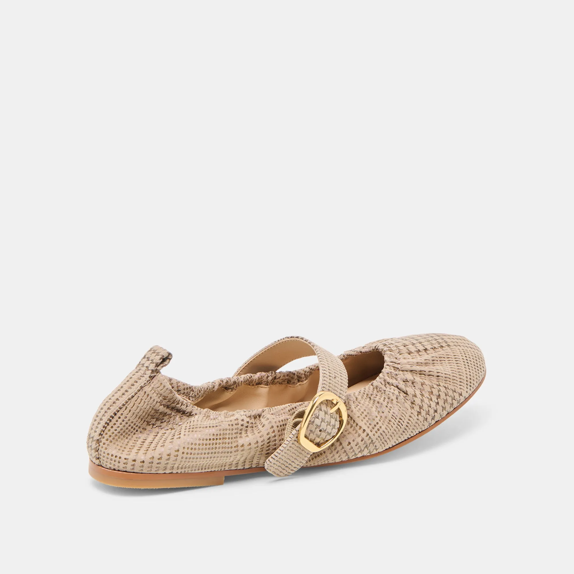 Food Night Effortless Comfort Footwear CAELY BALLET FLATS HERRINGBONE PRINTED SUEDE