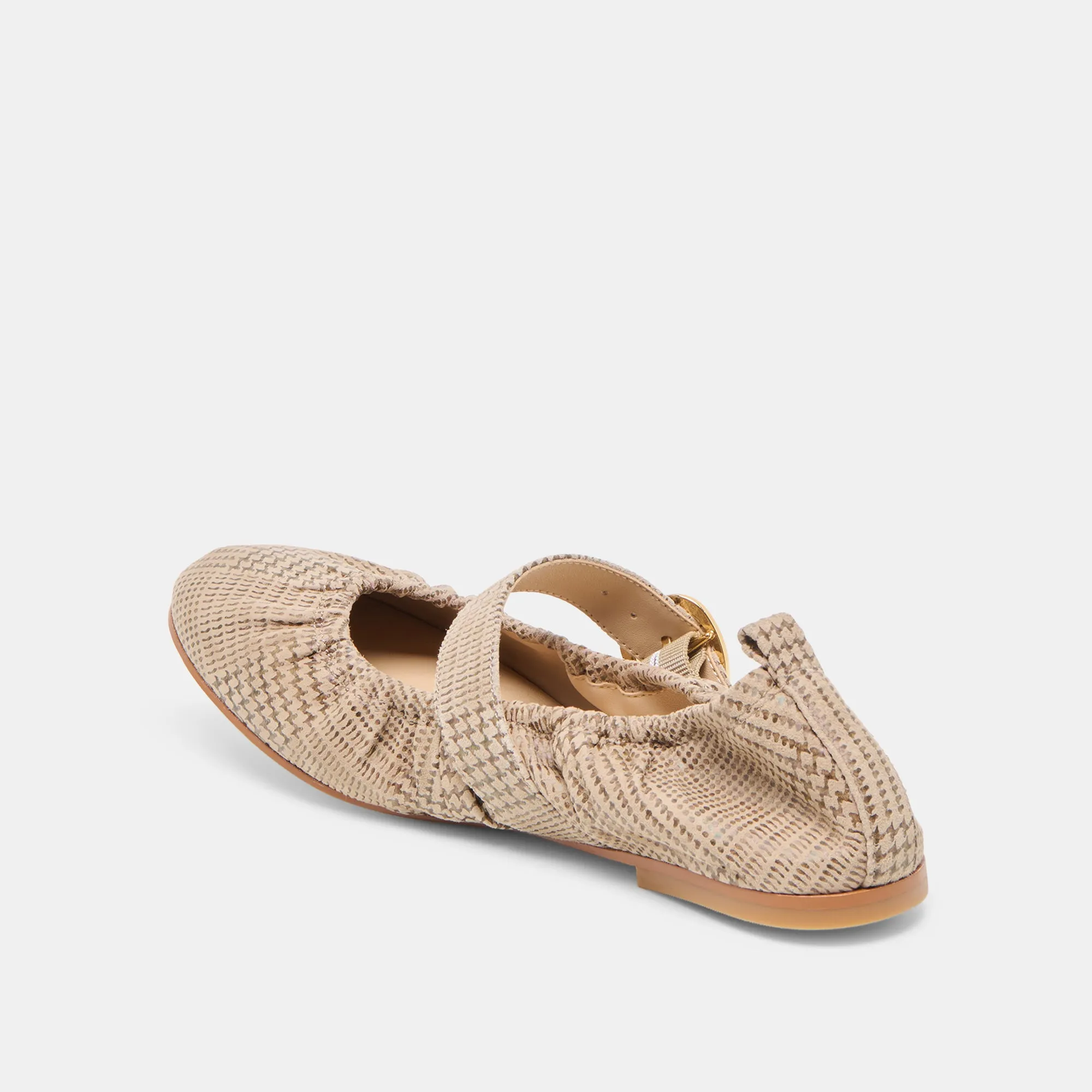 Stream Glow Style Mood CAELY BALLET FLATS HERRINGBONE PRINTED SUEDE