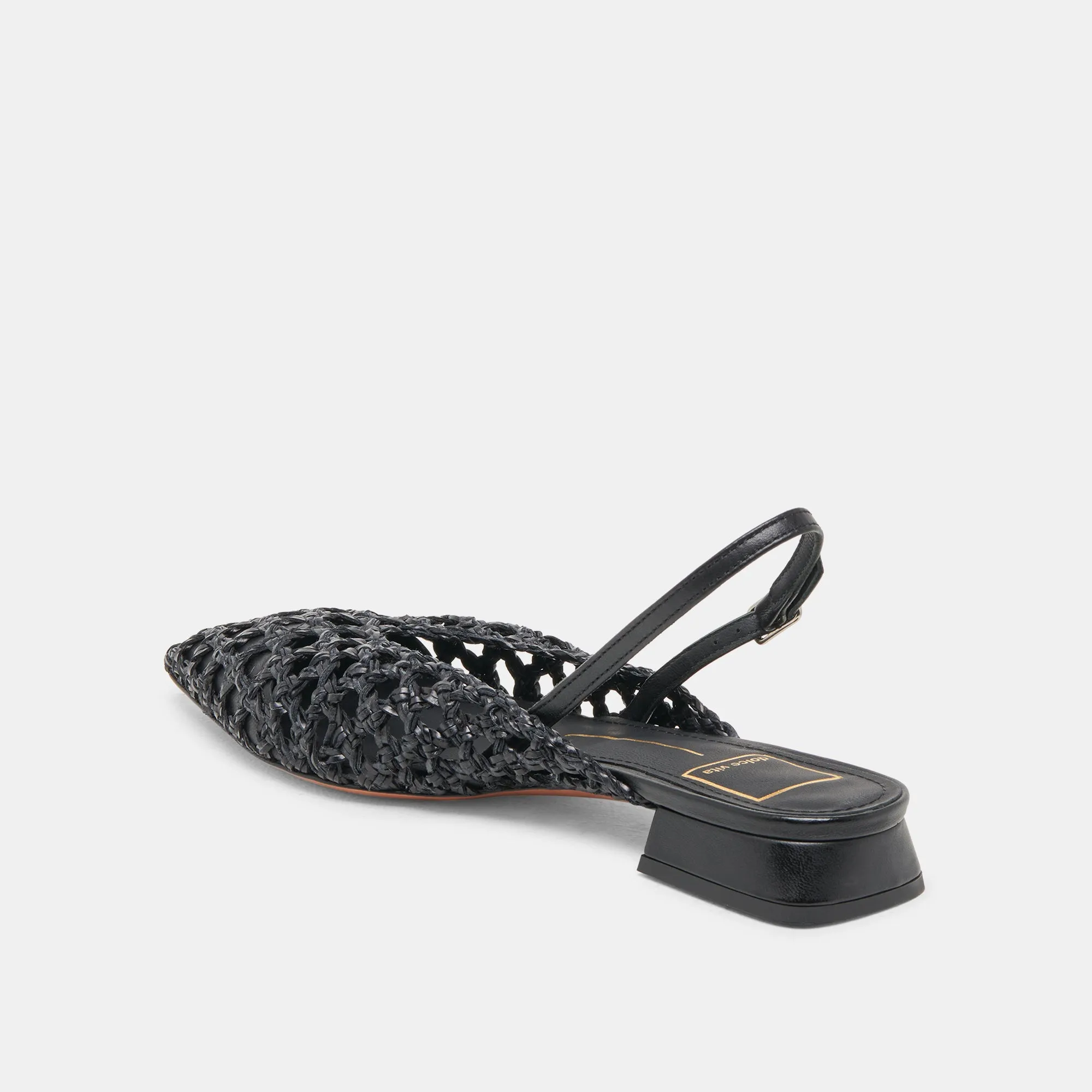 Vintage Mood Versatile CYNDI FLATS BLACK WOVEN