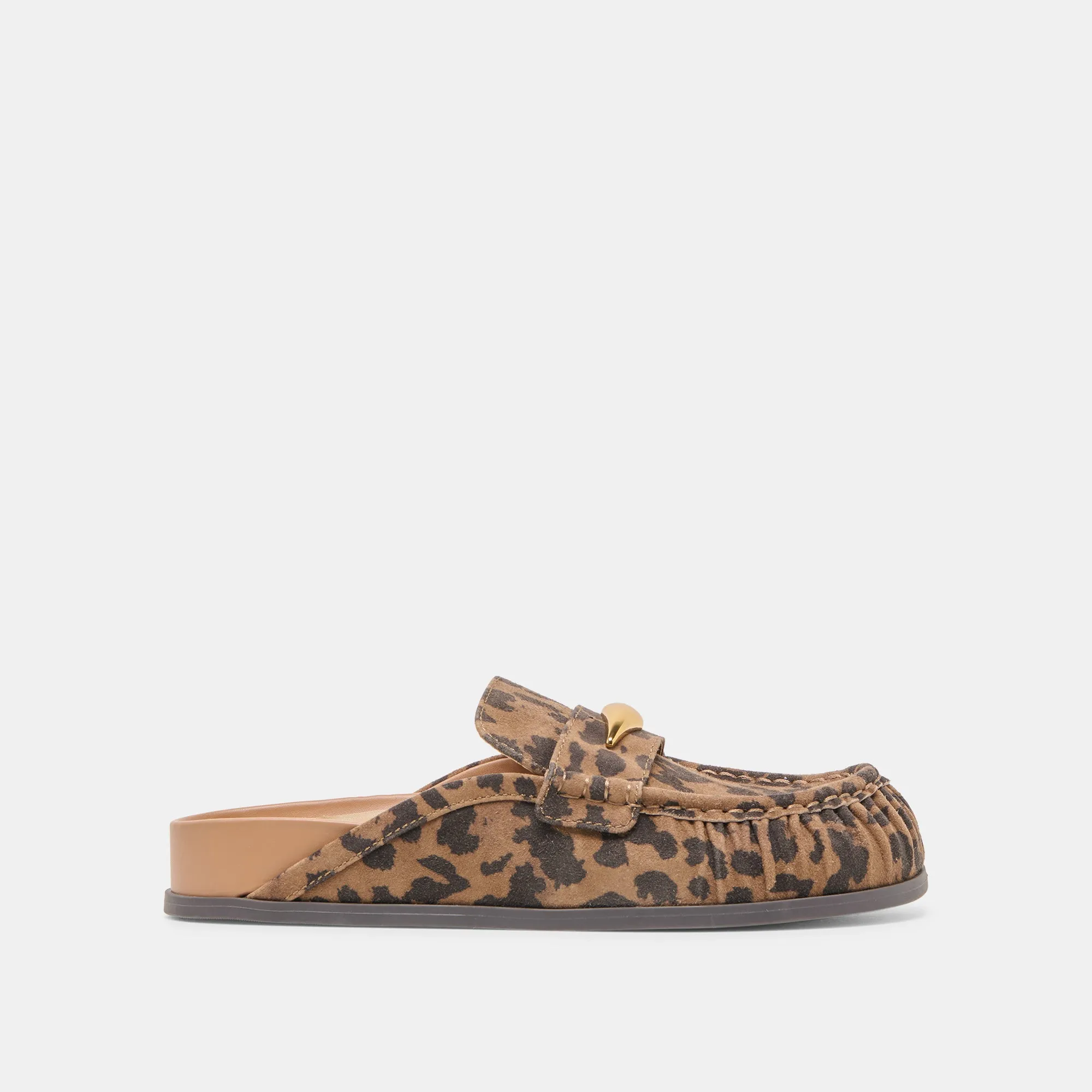 JODERO FLATS BROWN LEOPARD PRINTED SUEDE Market Glow