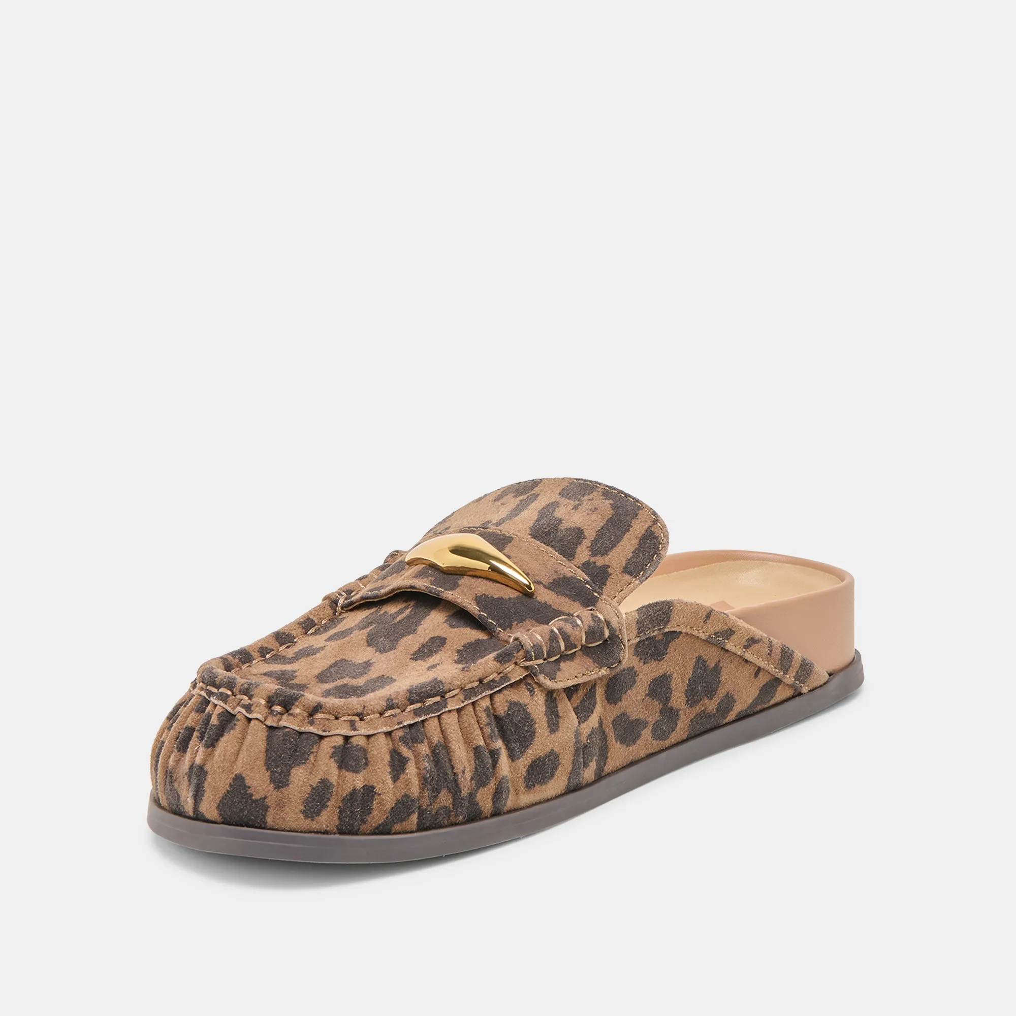 Forest Path JODERO FLATS BROWN LEOPARD PRINTED SUEDE