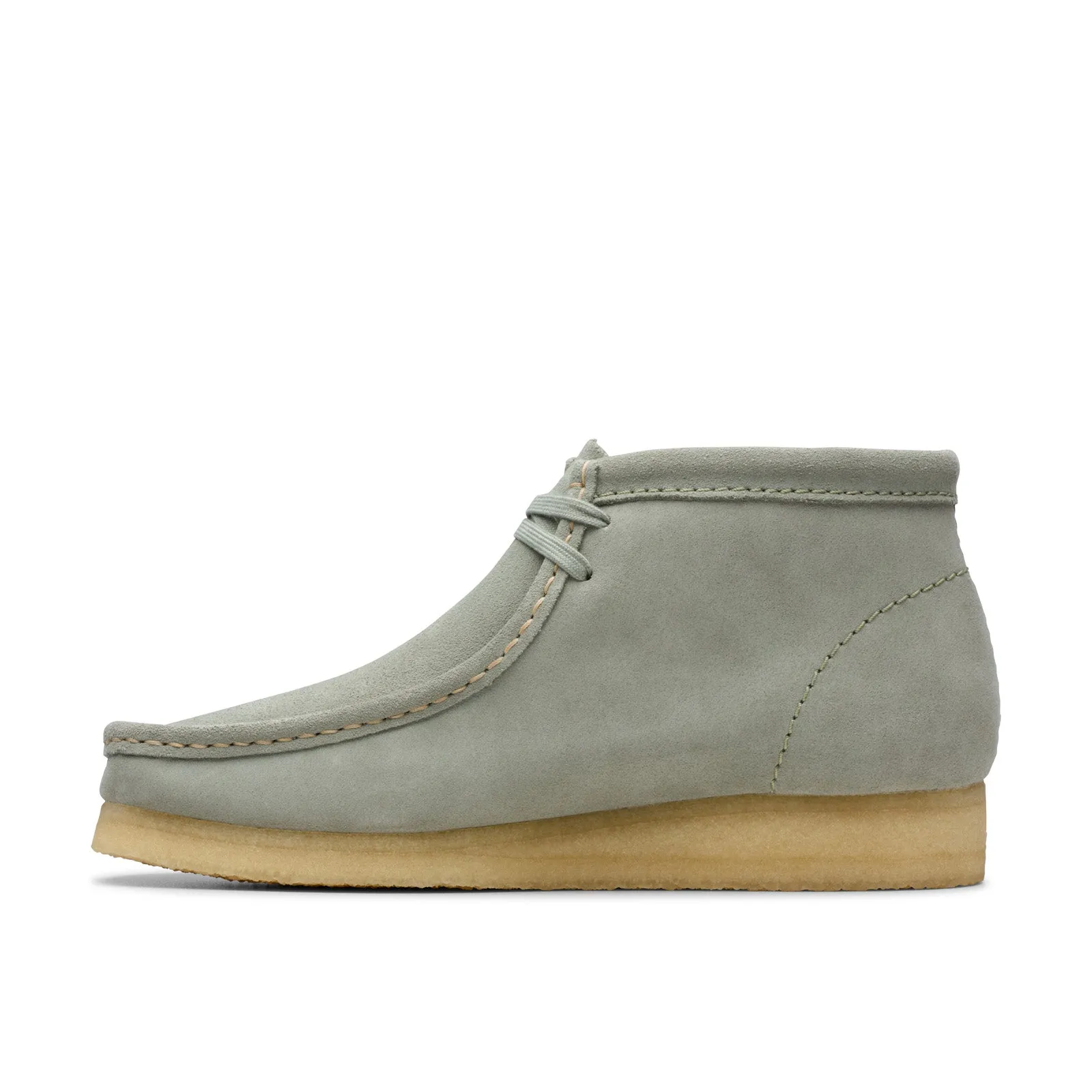 Clarks Wallabee Boot 26181139 Mens Gray Suede Lace Up Chukkas Boots slim fit No Laces