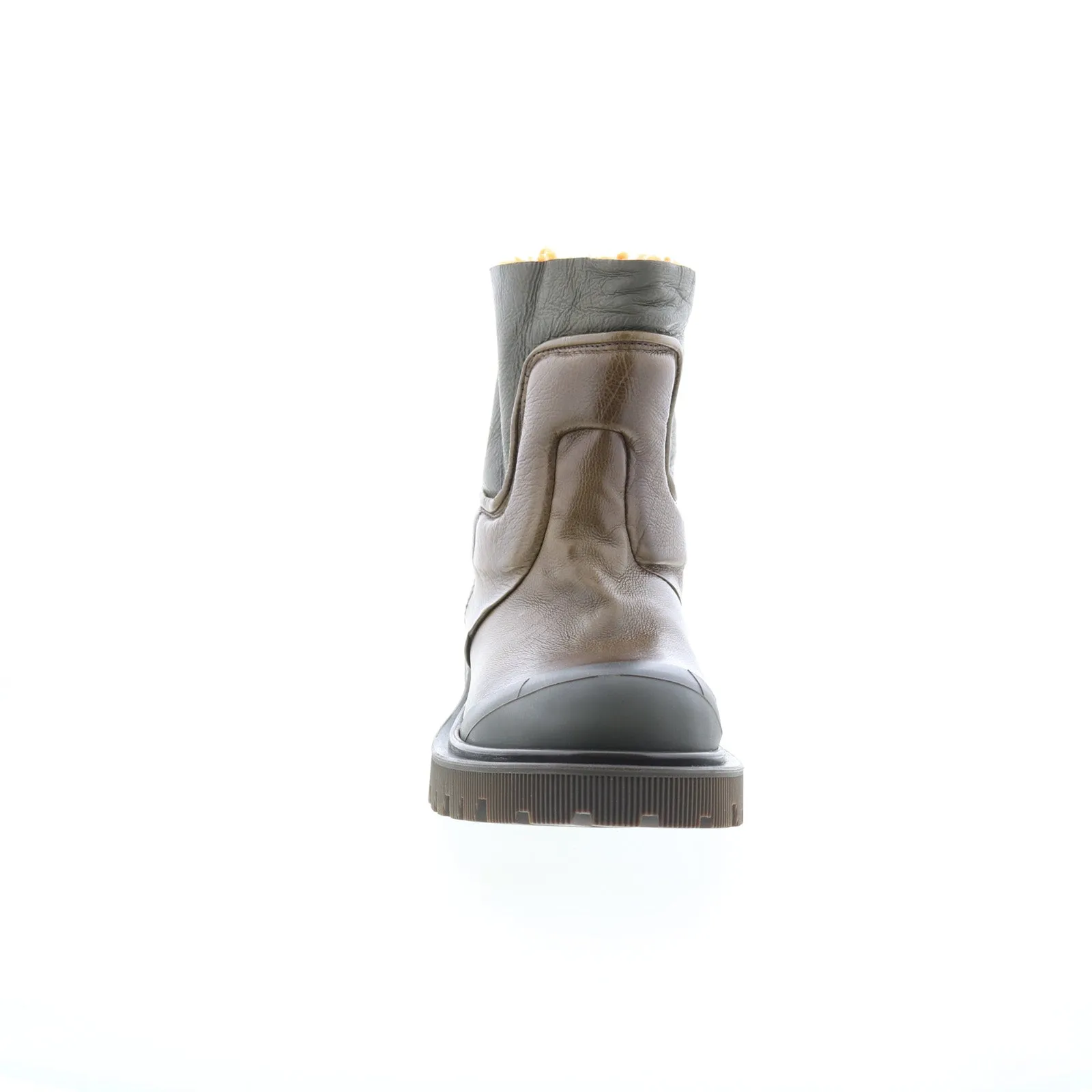 Long-Distance Walk A.S. 98 Theodore Fur Womens Brown Leather Slip On Casual Dress Boots