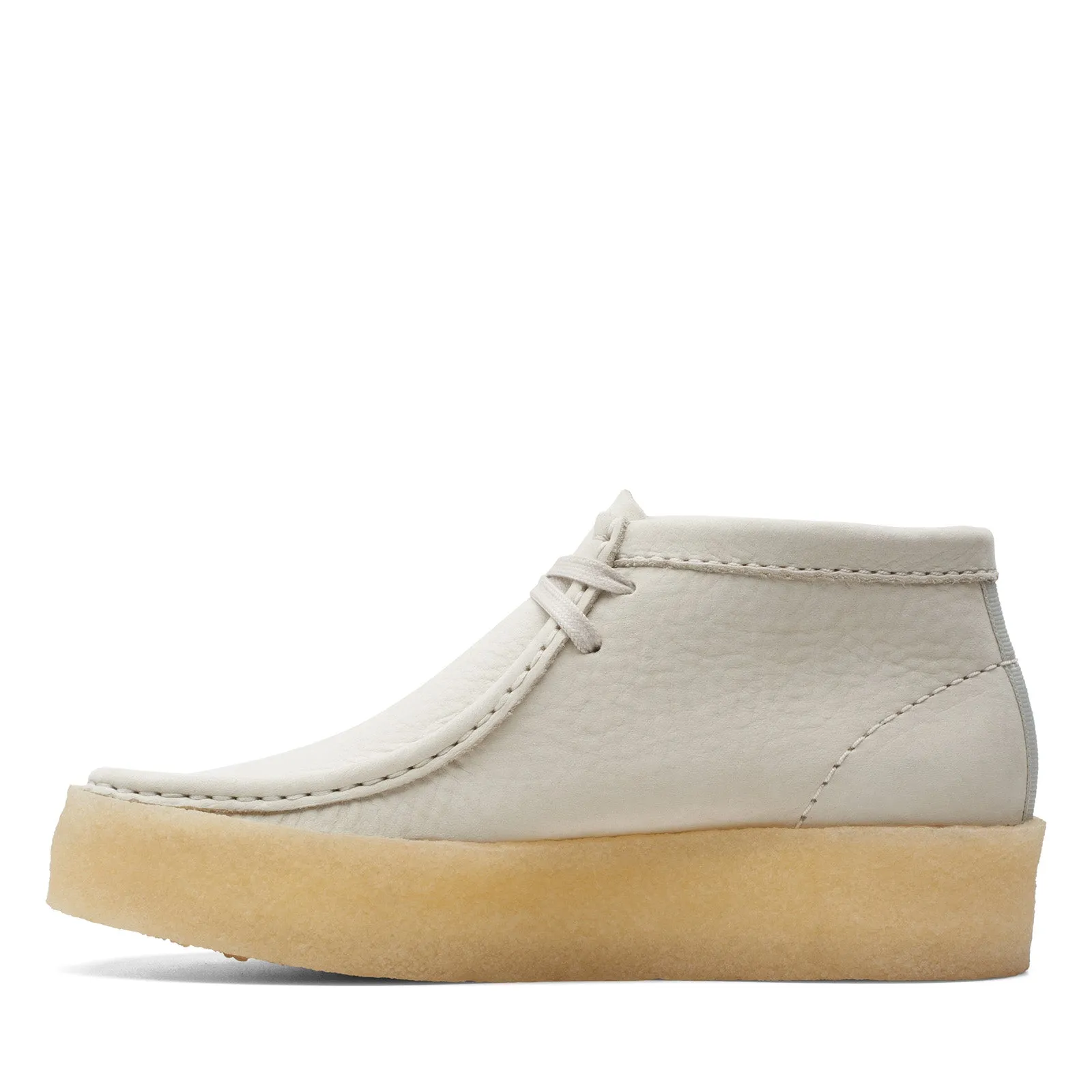Quality Design Clarks Wallabee Cup Boot 26168988 Womens White Nubuck Lace Up Chukkas Boots