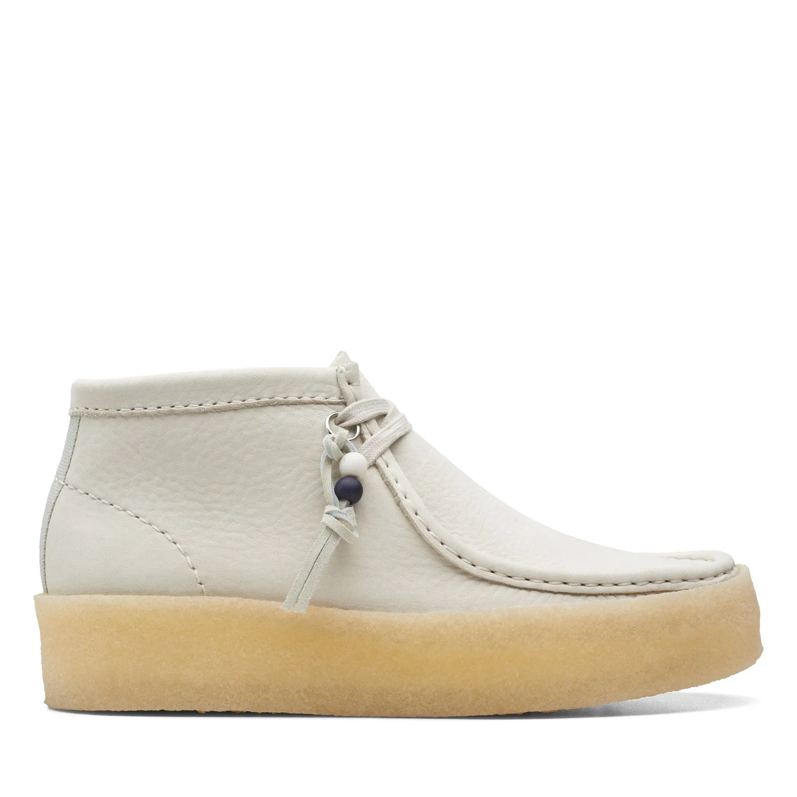 All-Purpose Use Clarks Wallabee Cup Boot 26168988 Womens White Nubuck Lace Up Chukkas Boots