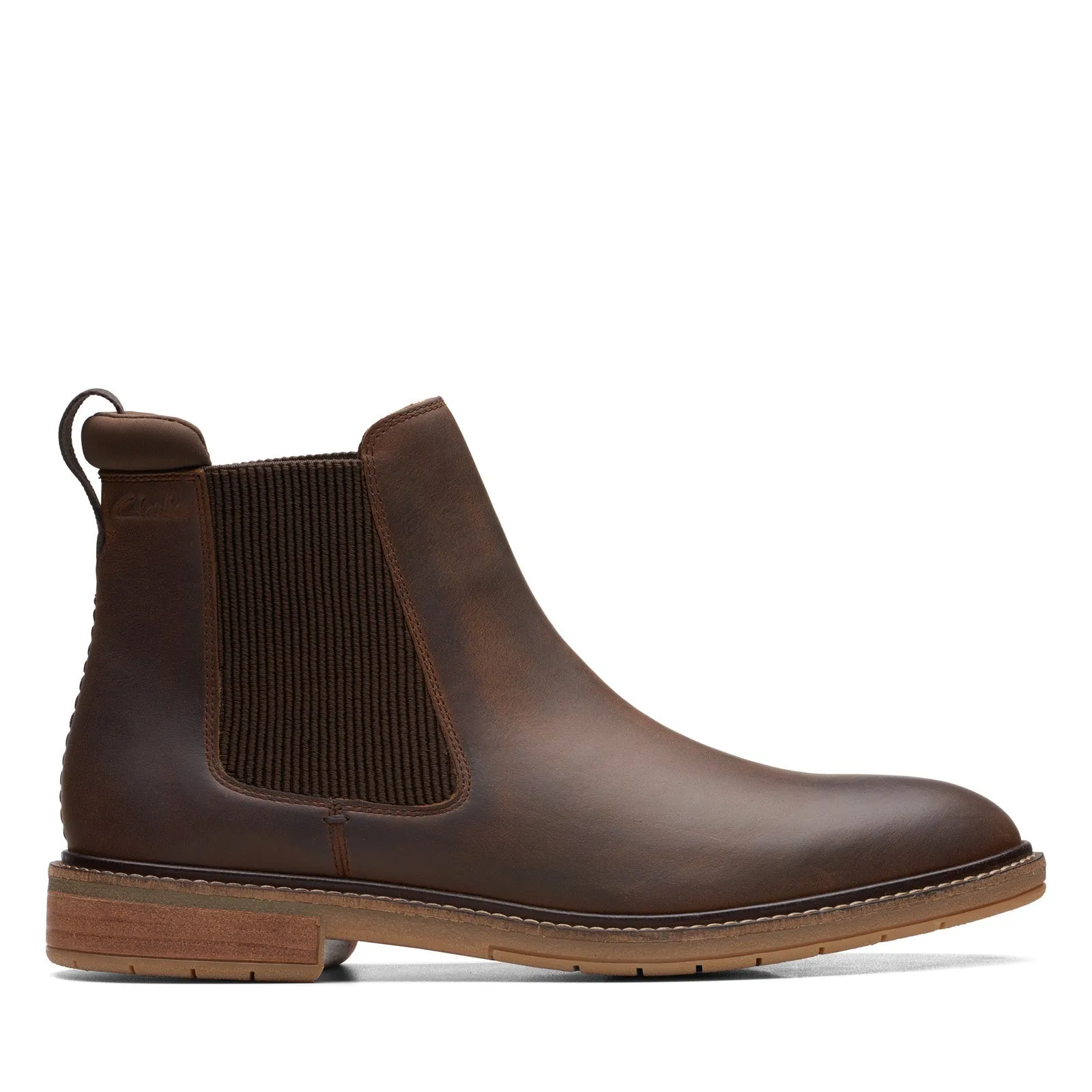 Travel Friendly Shock-absorbing Clarks Clarkdale Hall 26163069 Mens Brown Wide Leather Chelsea Boots