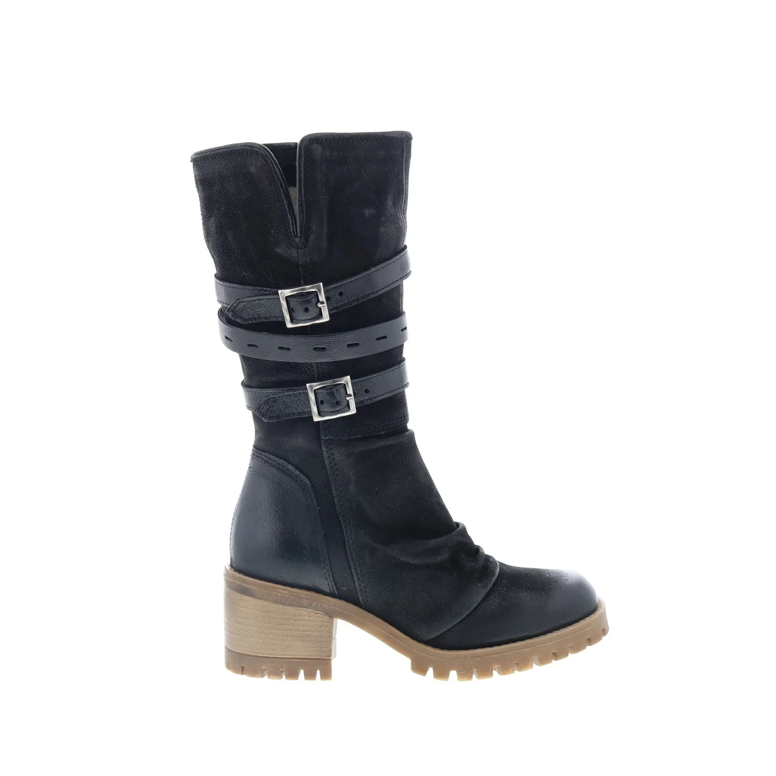 Miz Mooz Meara Womens Black Leather Zipper Casual Dress Boots Textile Lining