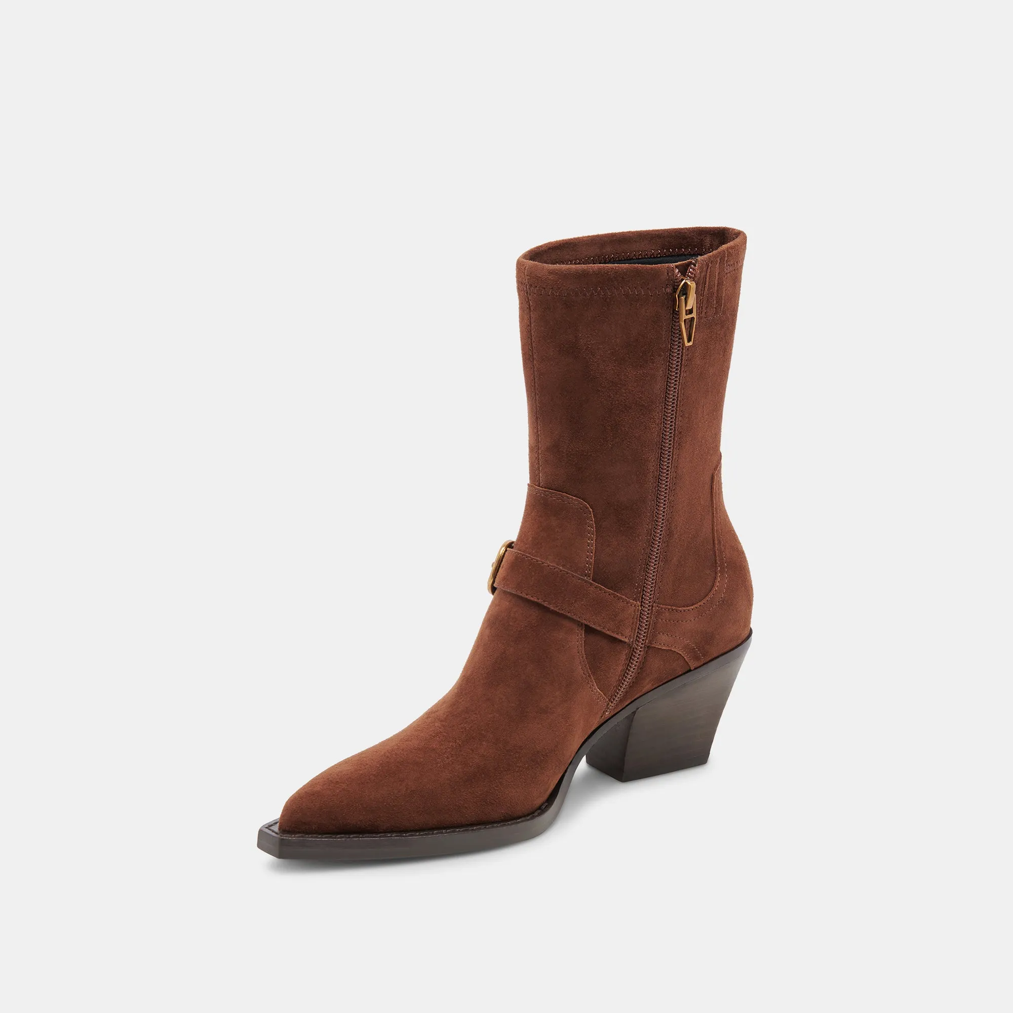 Multi-Purpose Comfort RAVE WIDE CALF BOOTS DK BROWN SUEDE