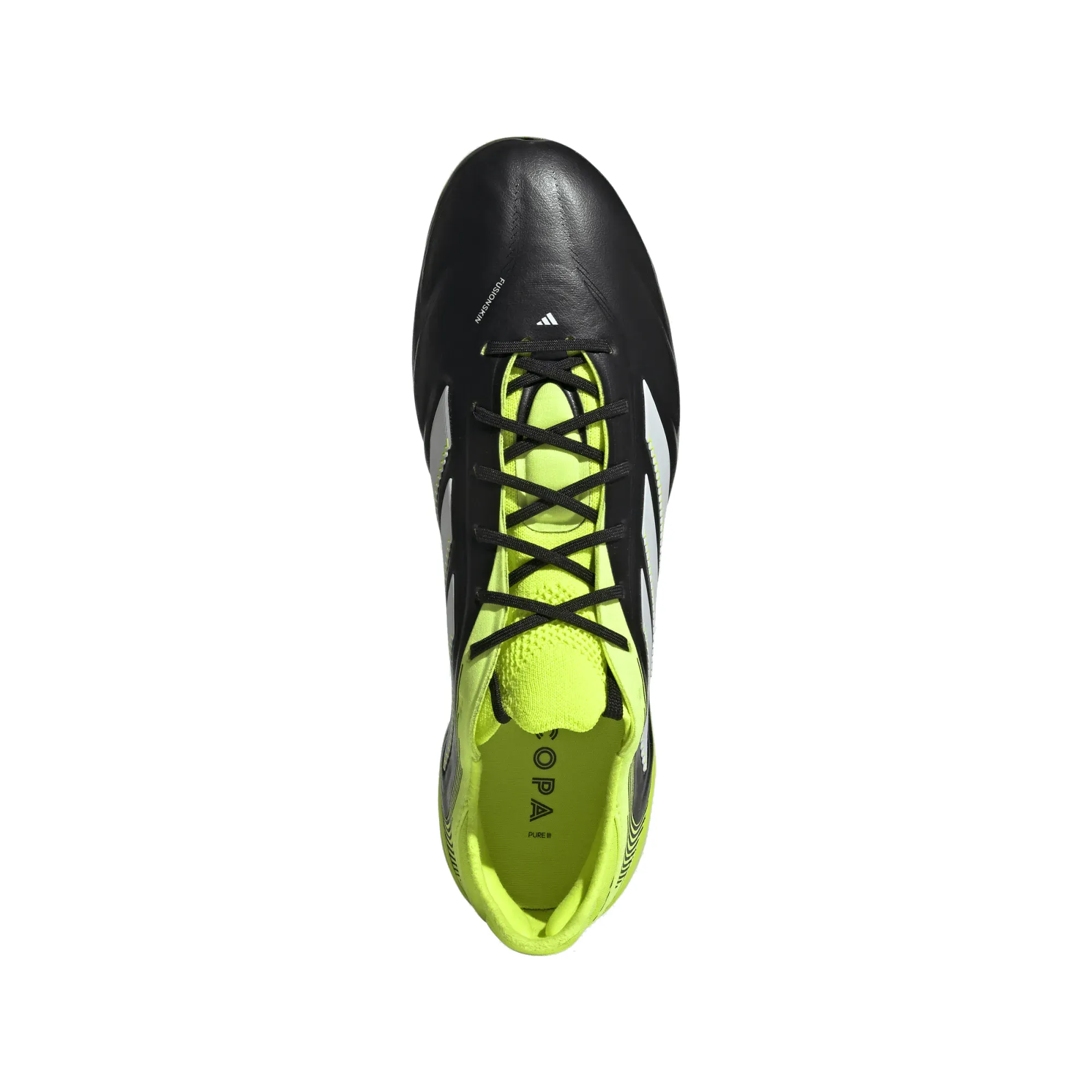 Breathable Upper adidas Copa Pure III Elite FG Soccer Cleats (Black/Lucid Lemon)
