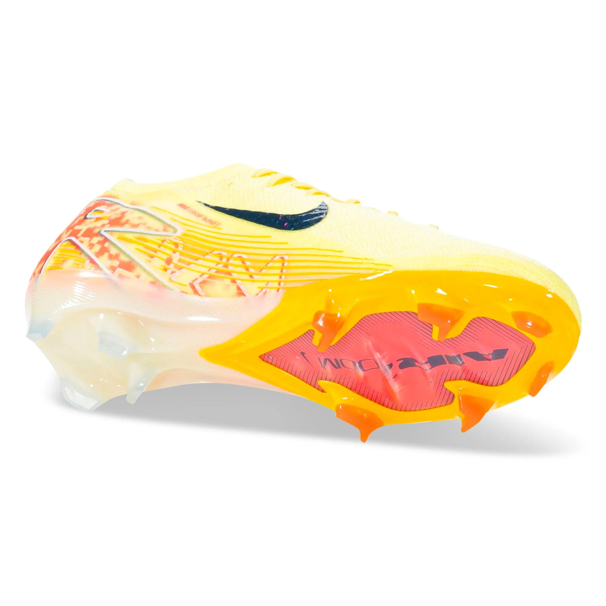 Precision fit Midfoot Lock Nike Zoom Vapor 16 Elite KM FG Soccer Cleats (Light Laser Orange/Armory Navy)