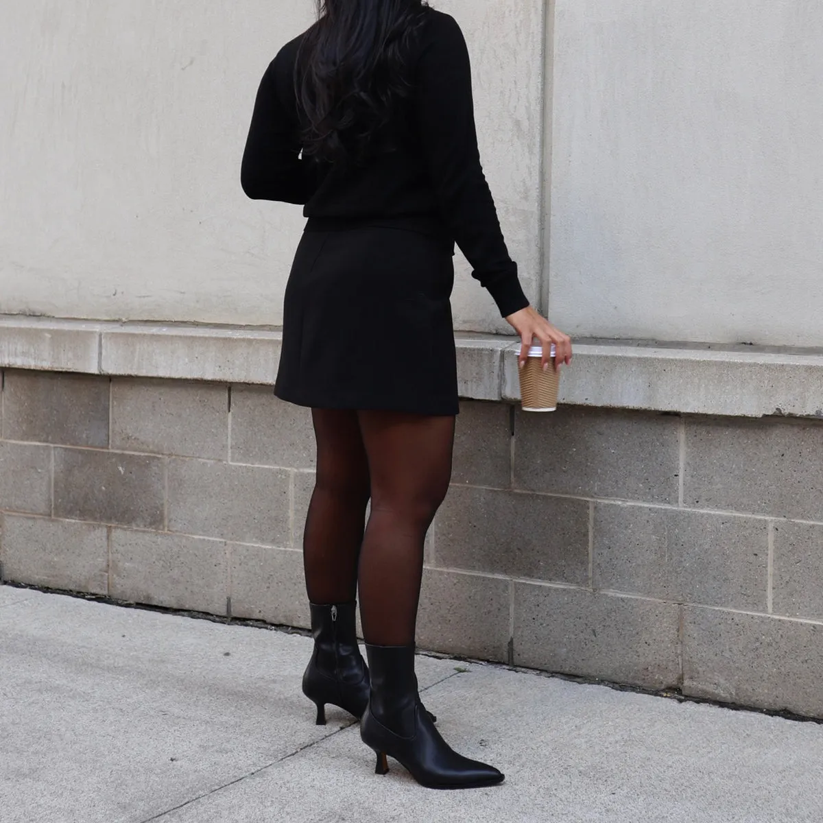Protective Footwear ARYA WIDE CALF BOOTS BLACK LEATHER