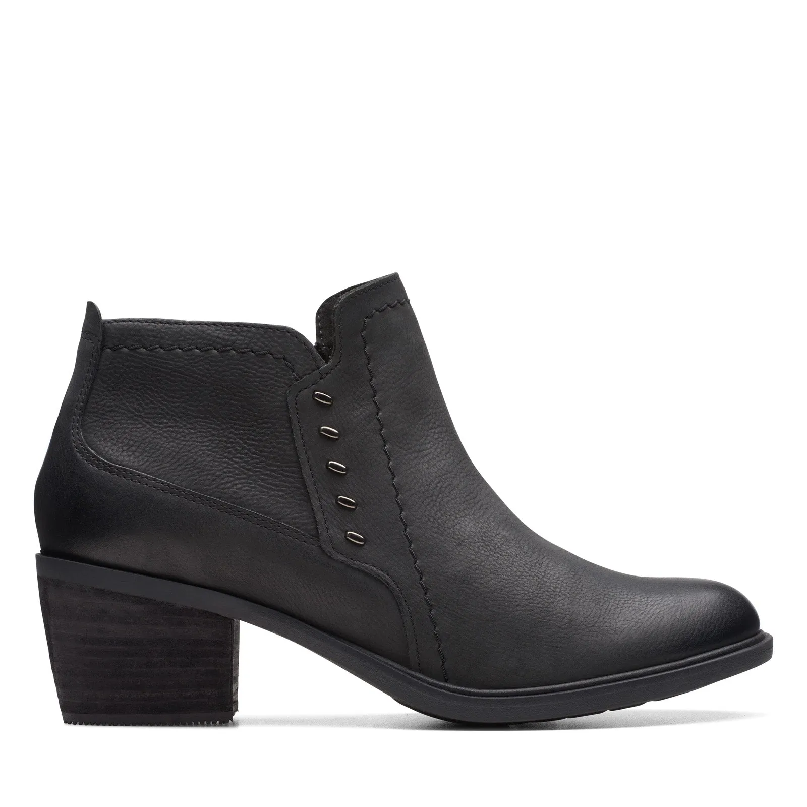 All-Purpose Use Cold resistant Clarks Neva LO 26175257 Womens Black Leather Zipper Ankle & Booties Boots