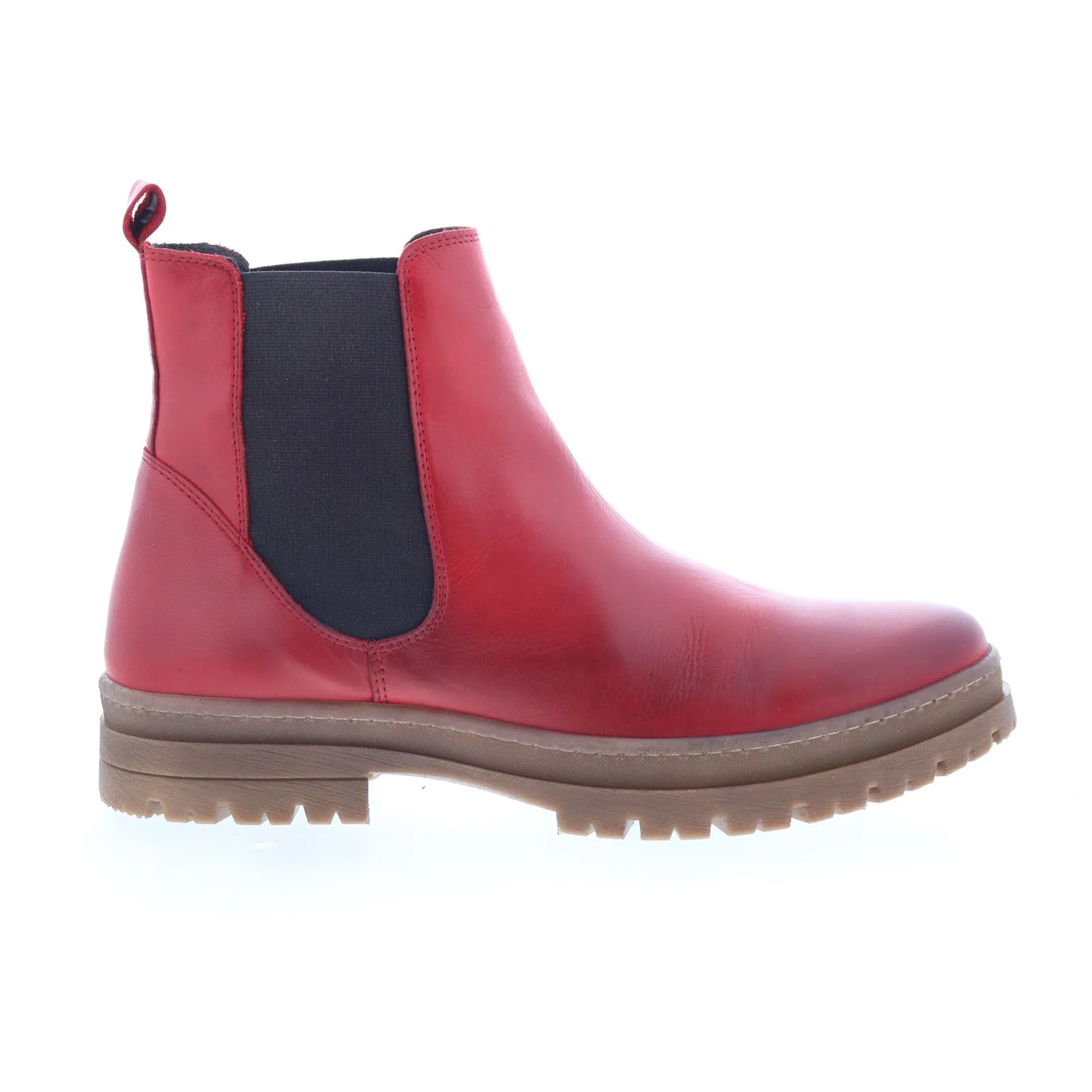 Simple Fit Comfort Stretch Miz Mooz Alessia Womens Red Leather Slip On Chelsea Boots