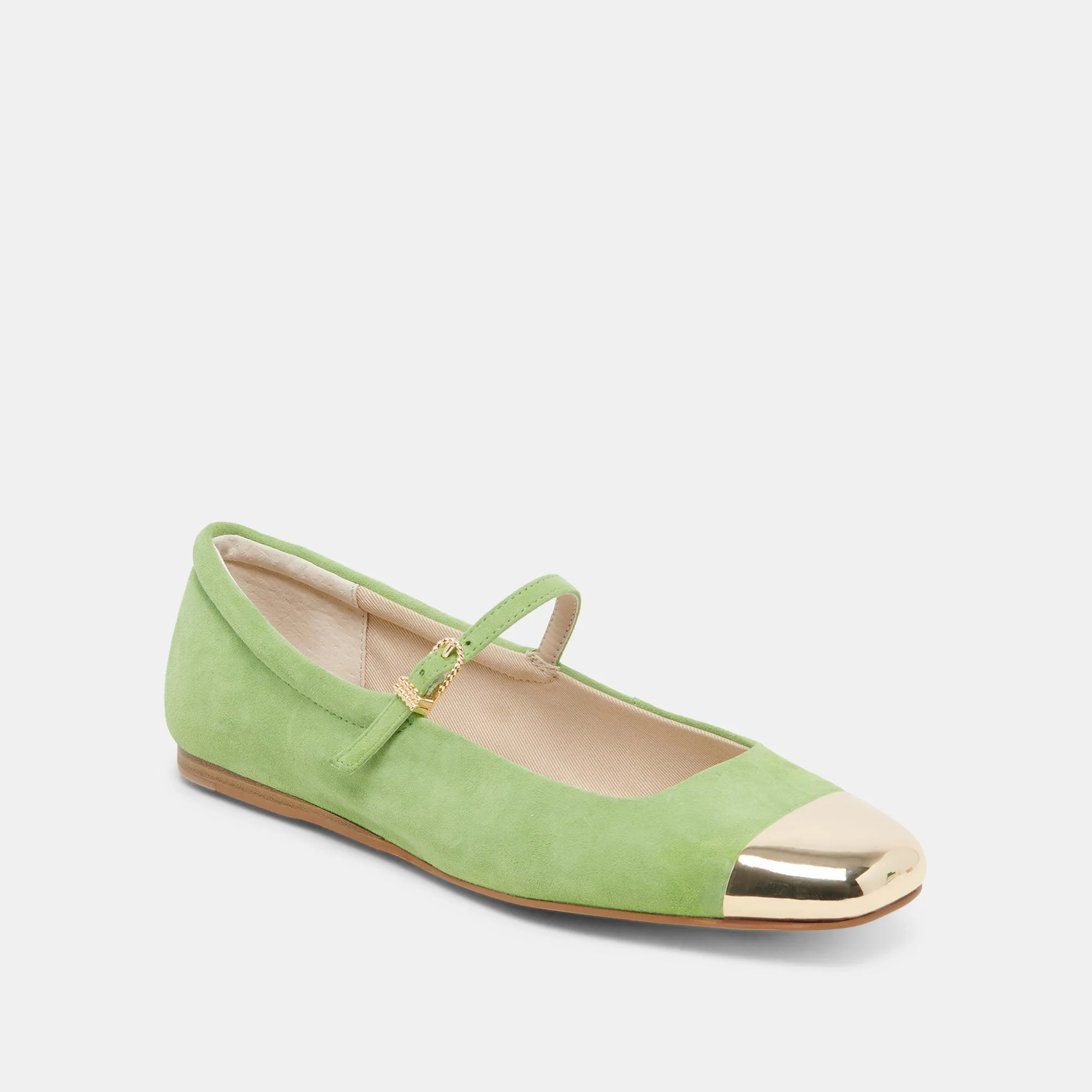 Trade Walk REYES TOE CAP BALLET FLATS LIME SUEDE