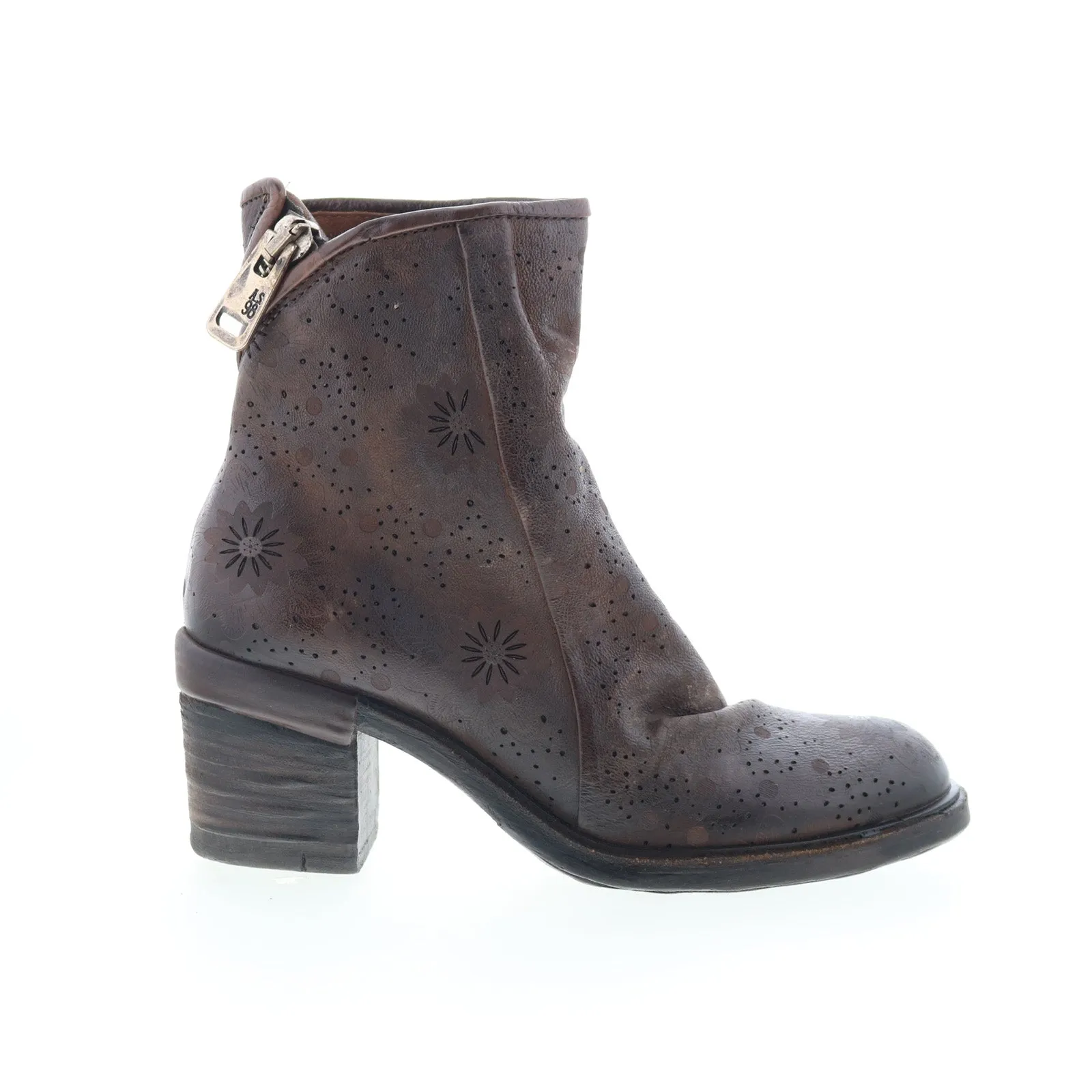 Comfortable Tongue A.S. 98 Jase Floral A24214-102-6507 Womens Gray Leather Ankle & Booties Boots