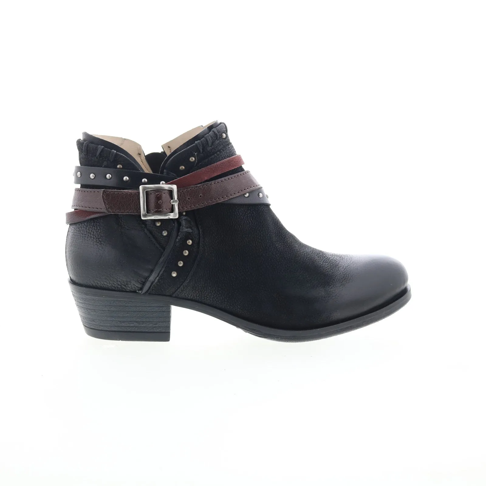 Miz Mooz Booker Womens Black Leather Zipper Ankle & Booties Boots Comfort Padding