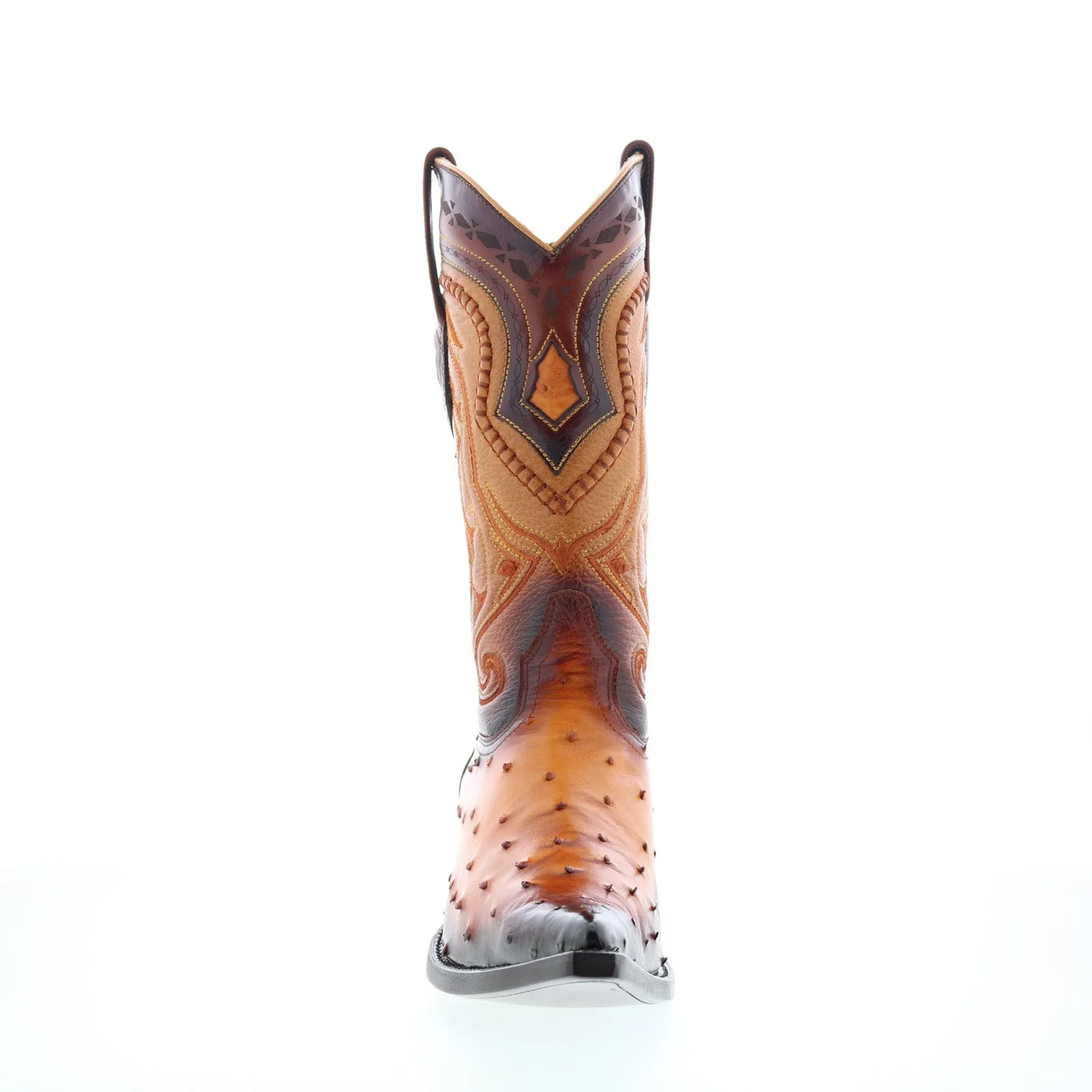 hiking adventure Transitional Look Los Altos 3X Toe Ostrich 9530301 Mens Brown Wide Cowboy Western Boots