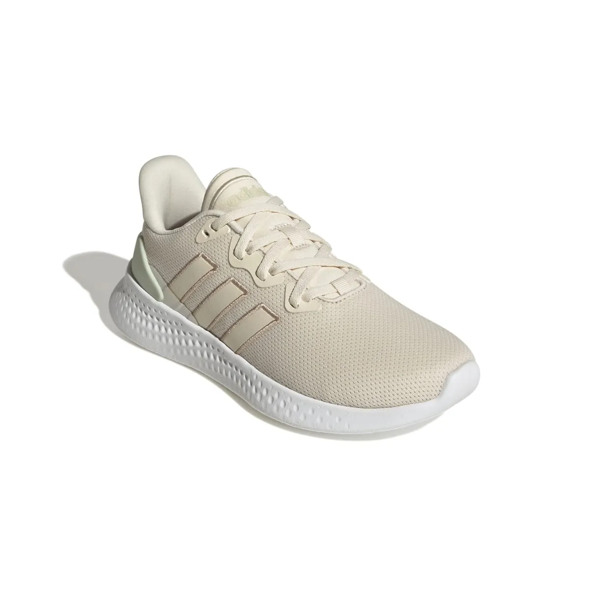 running with a low - top design ADIDAS GZ6773 PUREMOTION SE WMN'S (Medium) White/Beige/Green Textile Running Shoes