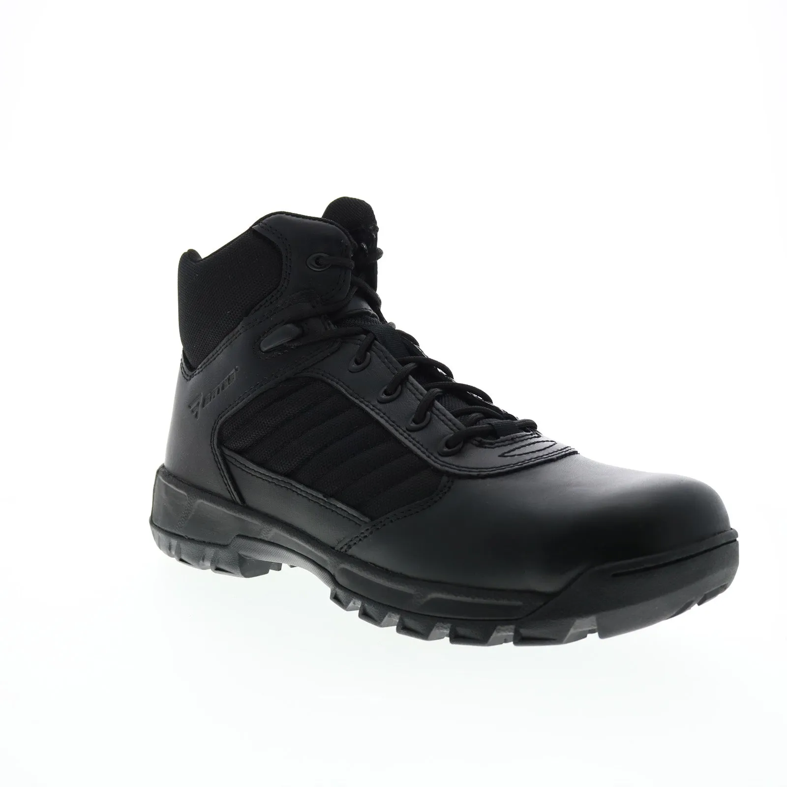 Hard Terrain Bates Tactical Sport 2 Mid Side Zip E03161 Mens Black Leather Tactical Boots
