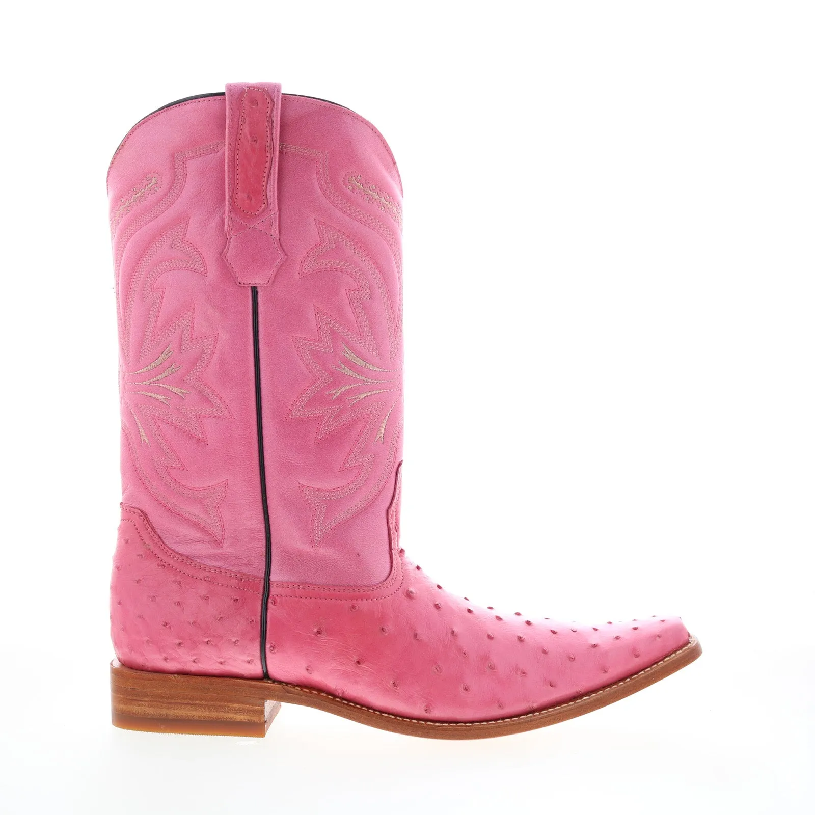 Steel Guard Smart Look Los Altos Versace Square Toe Ostrich Mens Pink Wide Cowboy Western Boots