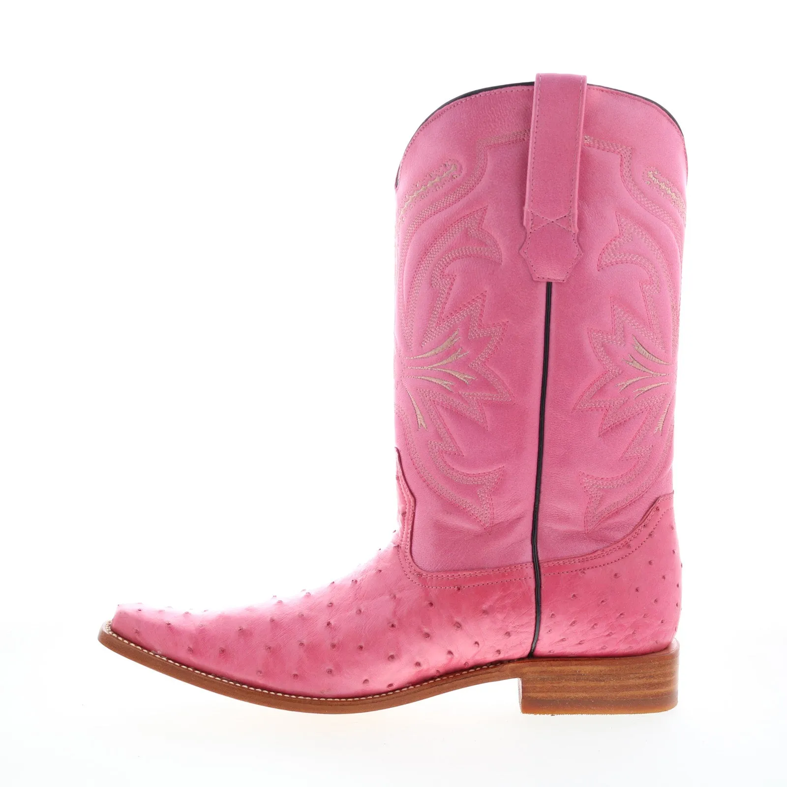 Los Altos Versace Square Toe Ostrich Mens Pink Wide Cowboy Western Boots Patterned Surface Northern Resident