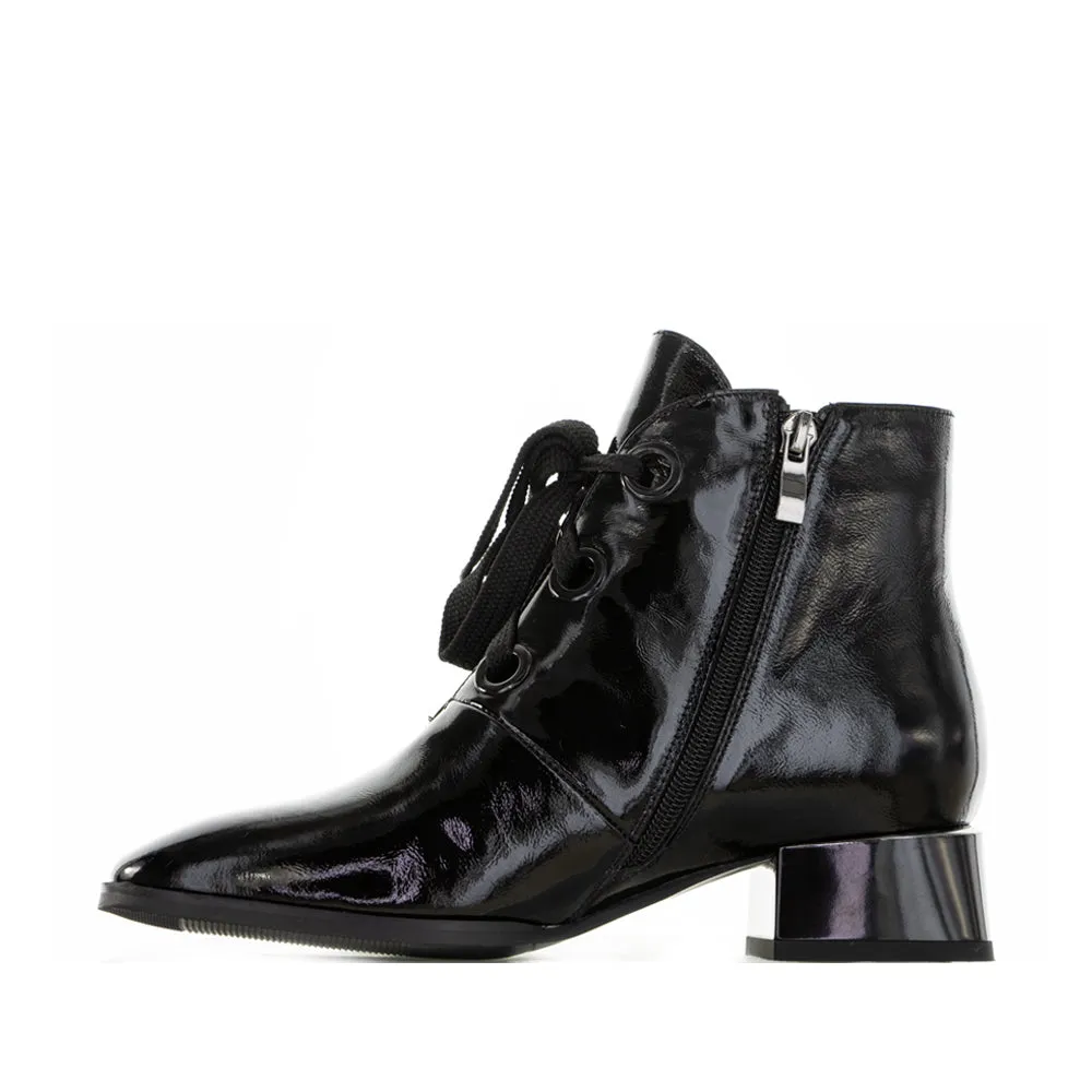 Subtle Lines Ankle Support MILA RAINE BAKKER BLACK PATENT