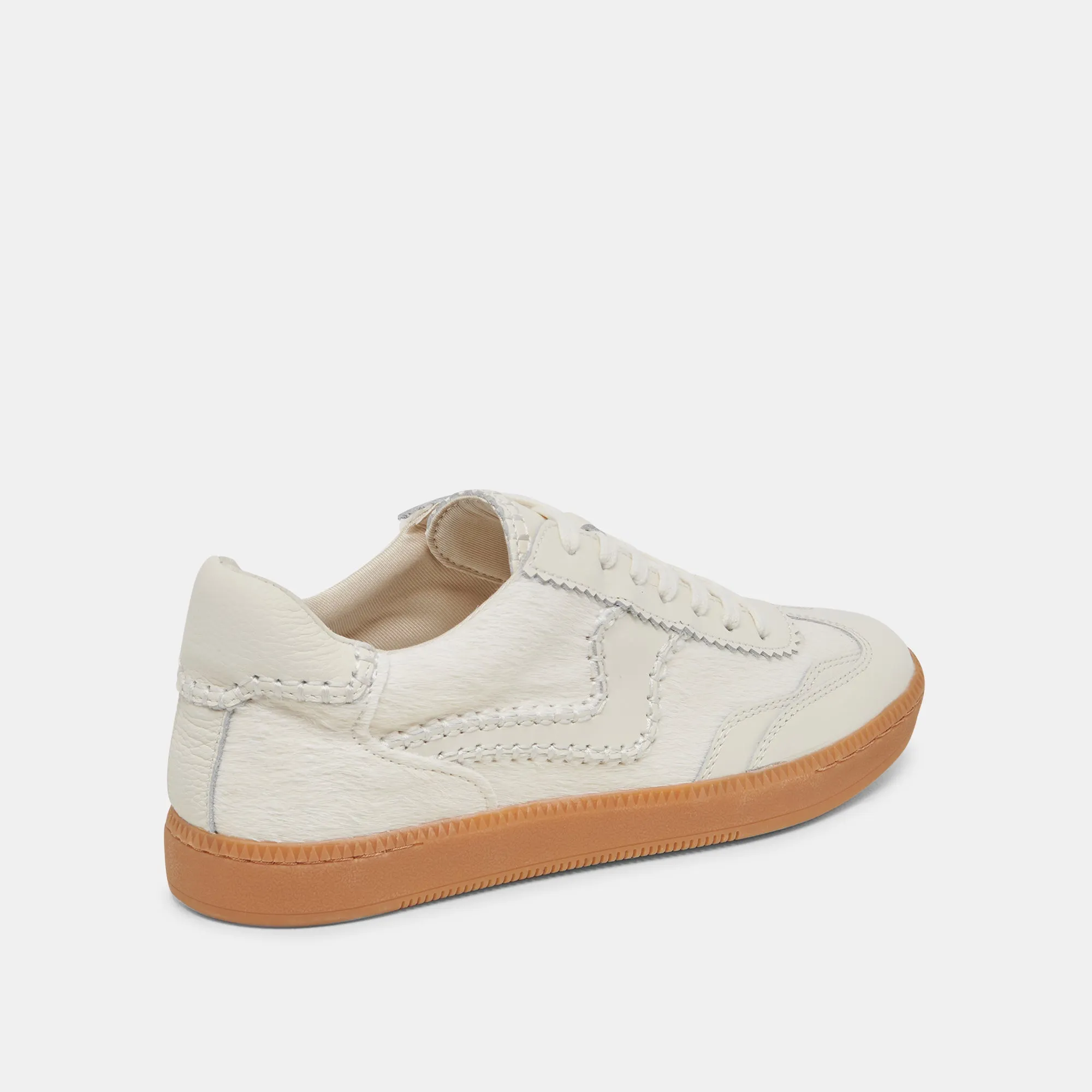 Retro-inspired Clean Build NOTICE STITCH SNEAKERS IVORY CALF HAIR