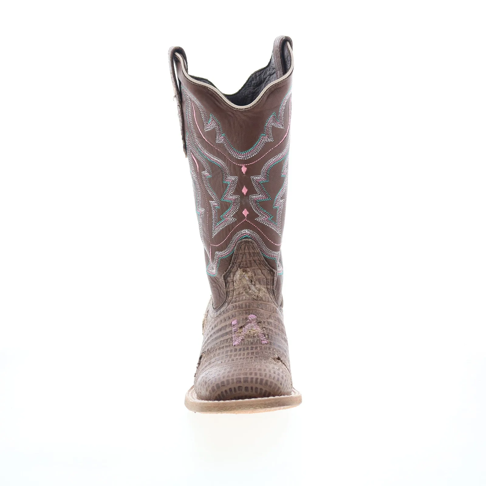 Outlaw Ladies 11" Lizard PNT 70003 Womens Brown Leather Western Boots Trendy Protection