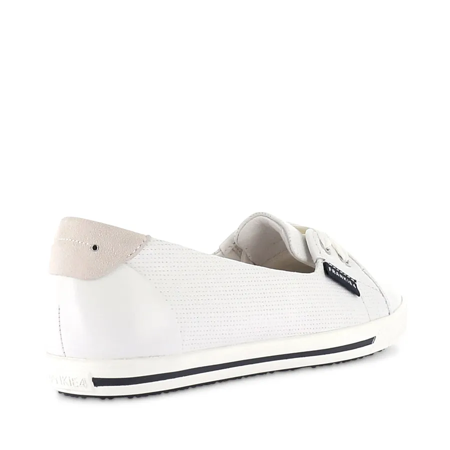 women's small Authentic HANNAH III - WHITE PUNCHED LEATHER