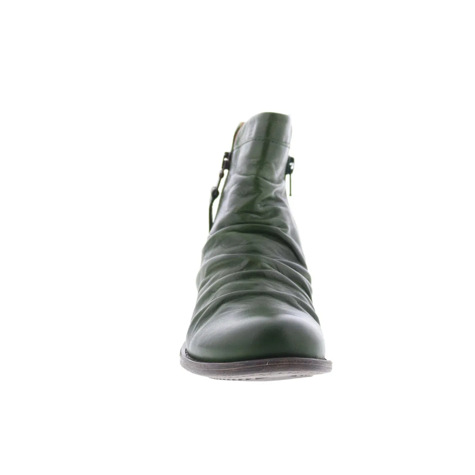 Timeless Quality Weekend Fit Miz Mooz Lucy-EU Womens Green Leather Zipper Ankle & Booties Boots