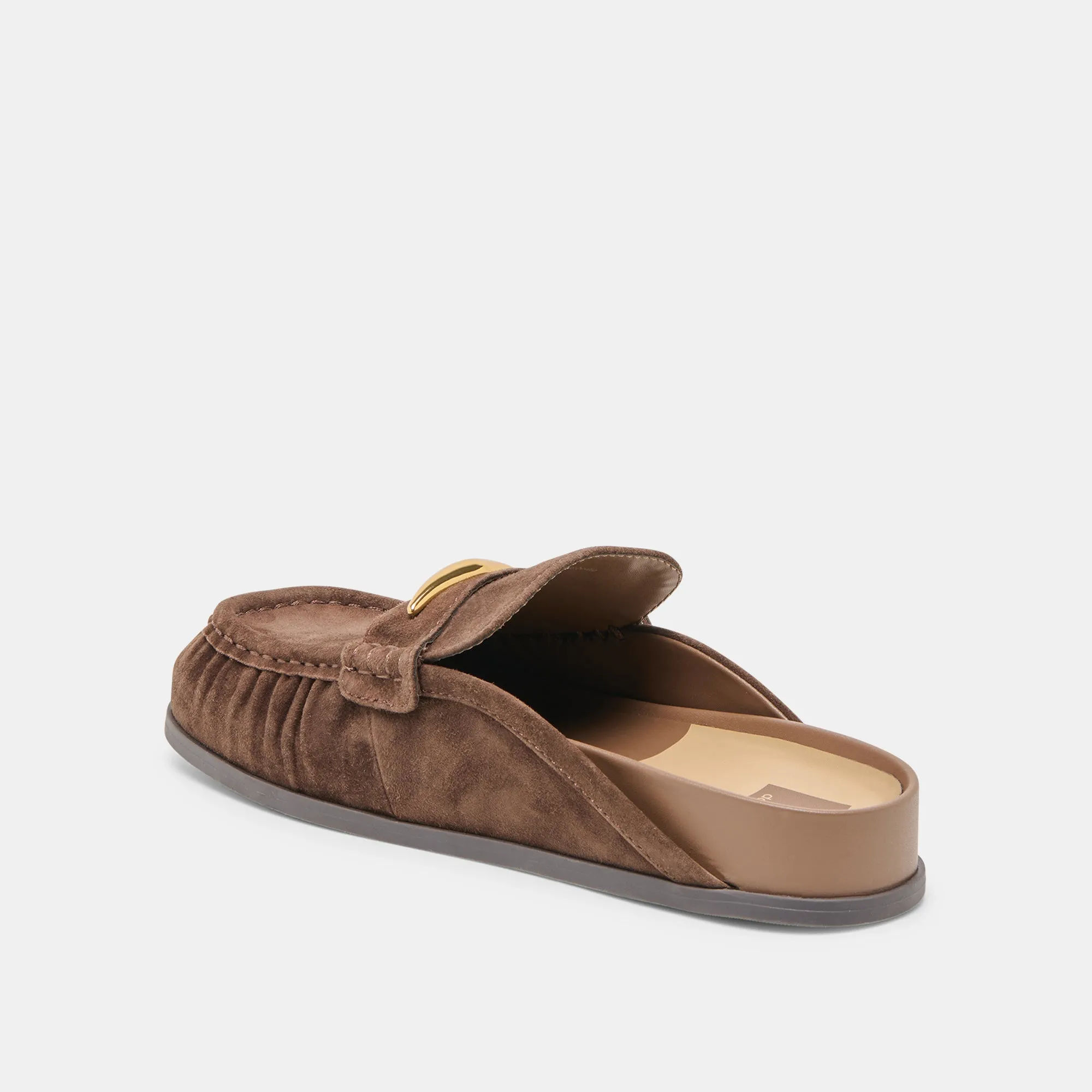 JODERO FLATS DK BROWN SUEDE Shop Glow Light Padding Shoes