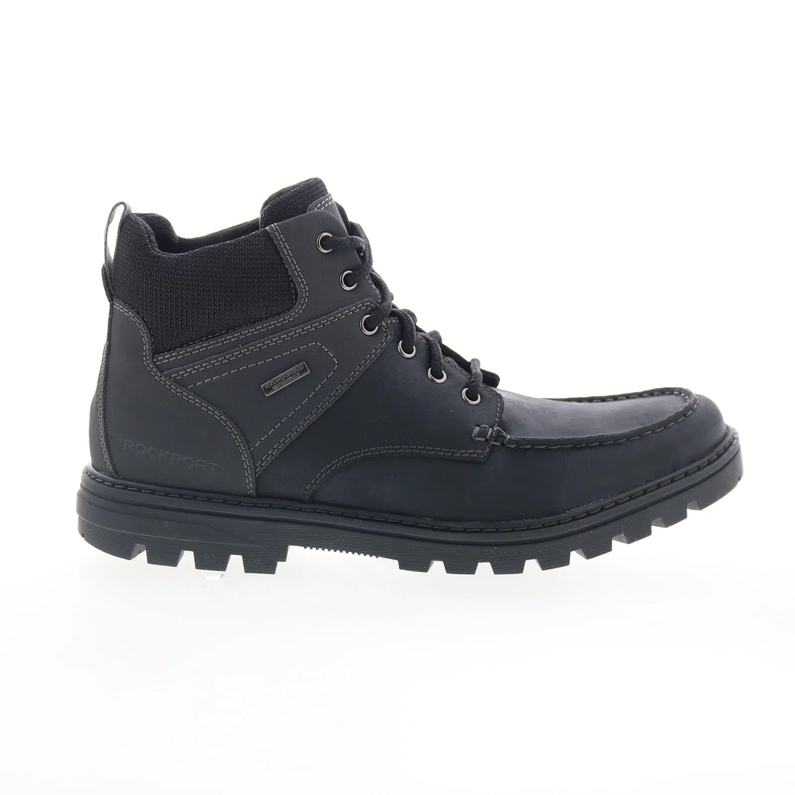 Casual Wear Flexible Construction Rockport Weather Ready Moc Toe Boot CI6489 Mens Black Casual Dress Boots