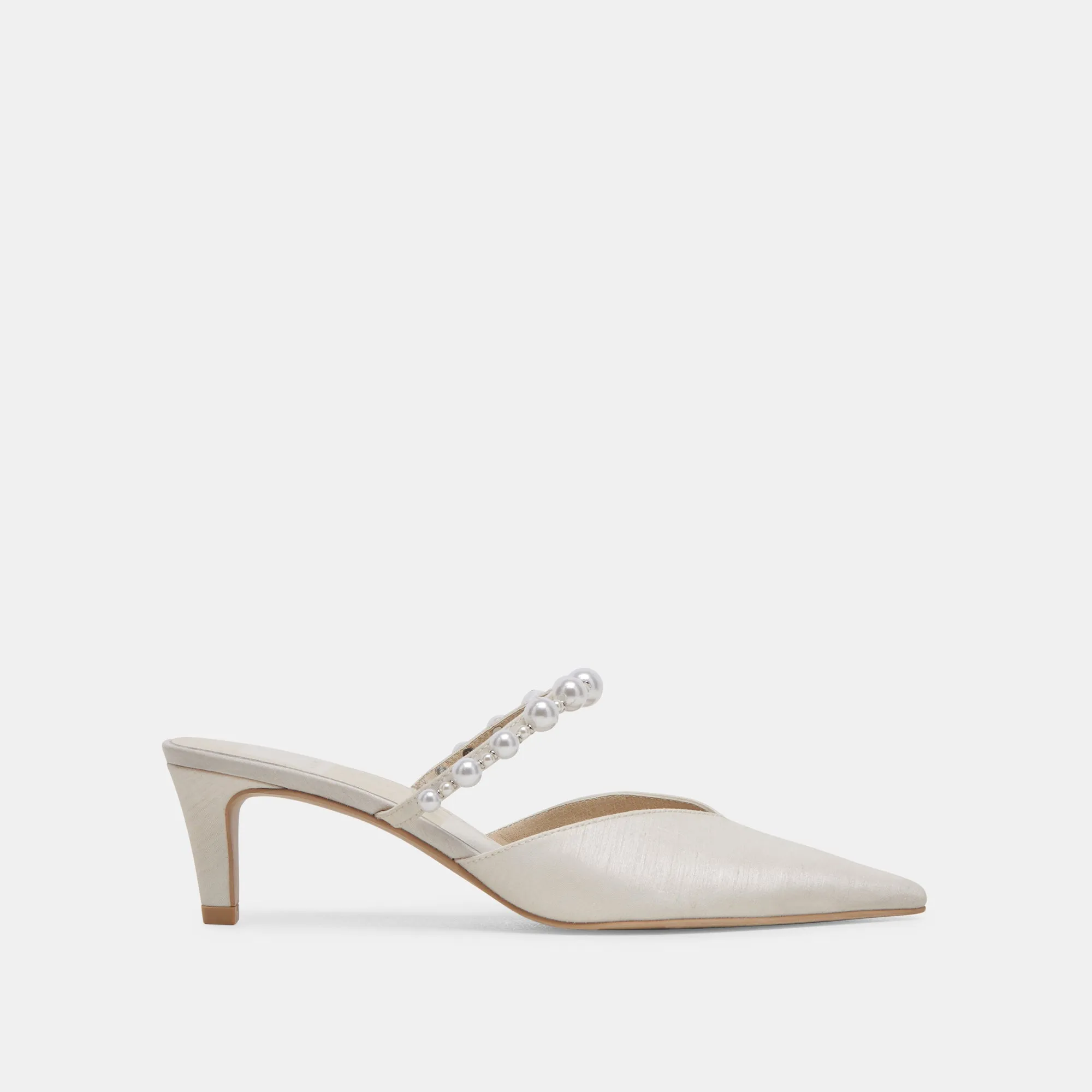 Non Marking Custom Wedding Heels KANIKA PEARL MID HEELS VANILLA PEARLS
