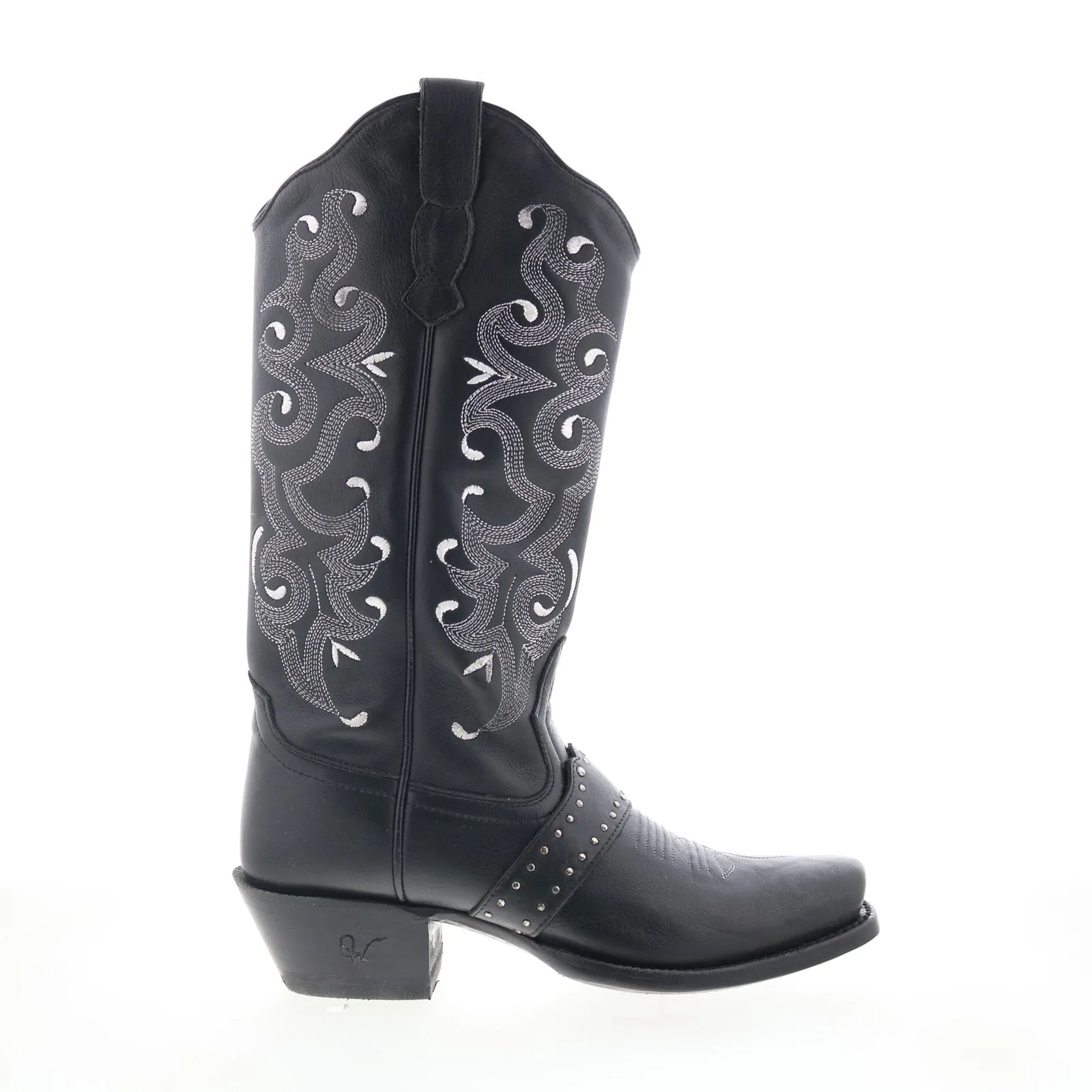 Outlaw Snip Toe 70150 Womens Black Leather Slip On Western Boots Clean Lines All-Purpose Style