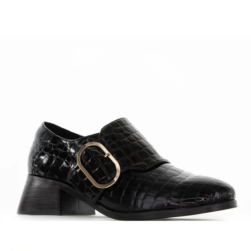 Open-toe LE SANSA RICE BLACK CROC