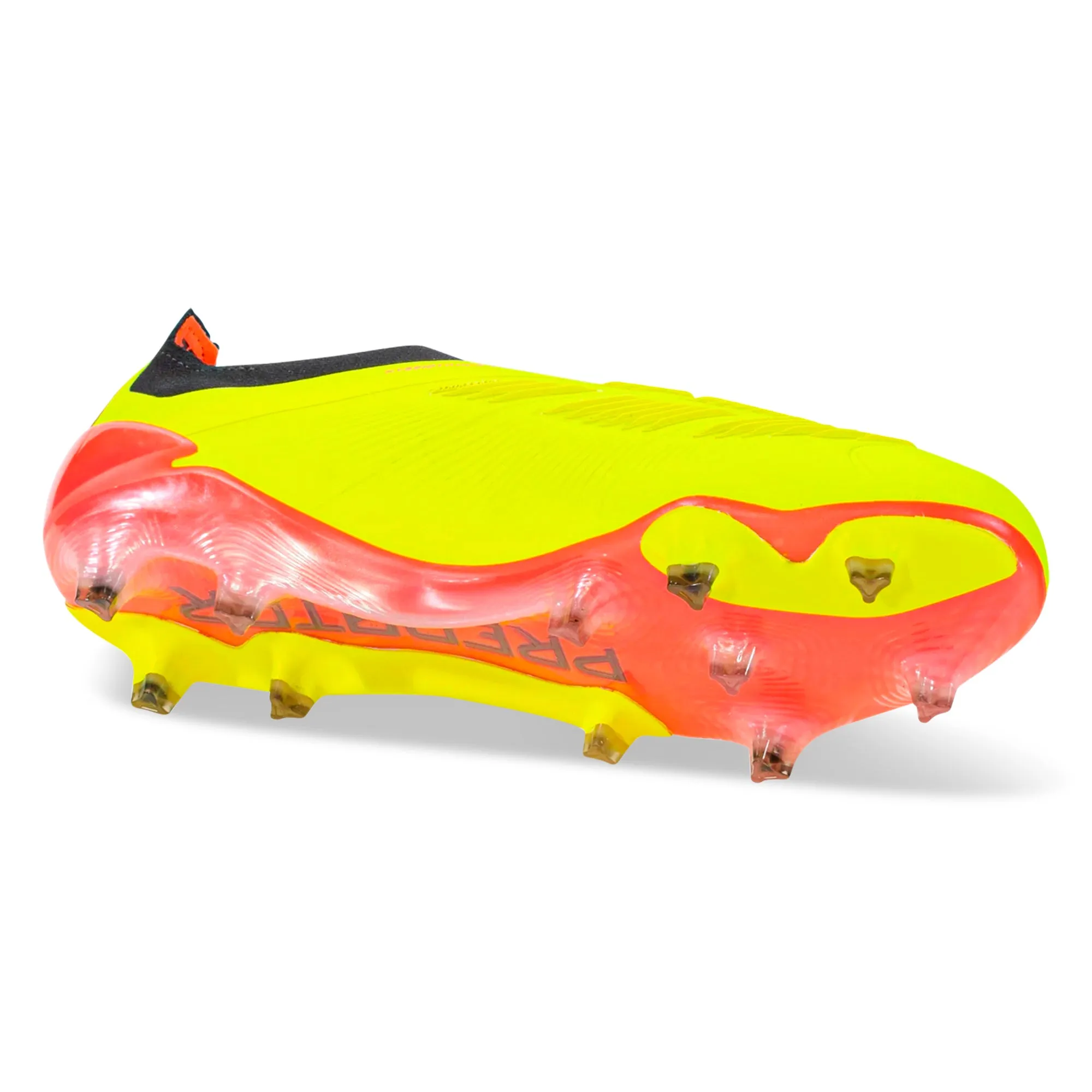 High Speed adidas Predator Elite LL FG Soccer Cleats (Solar Yellow/Black/Solar Red)